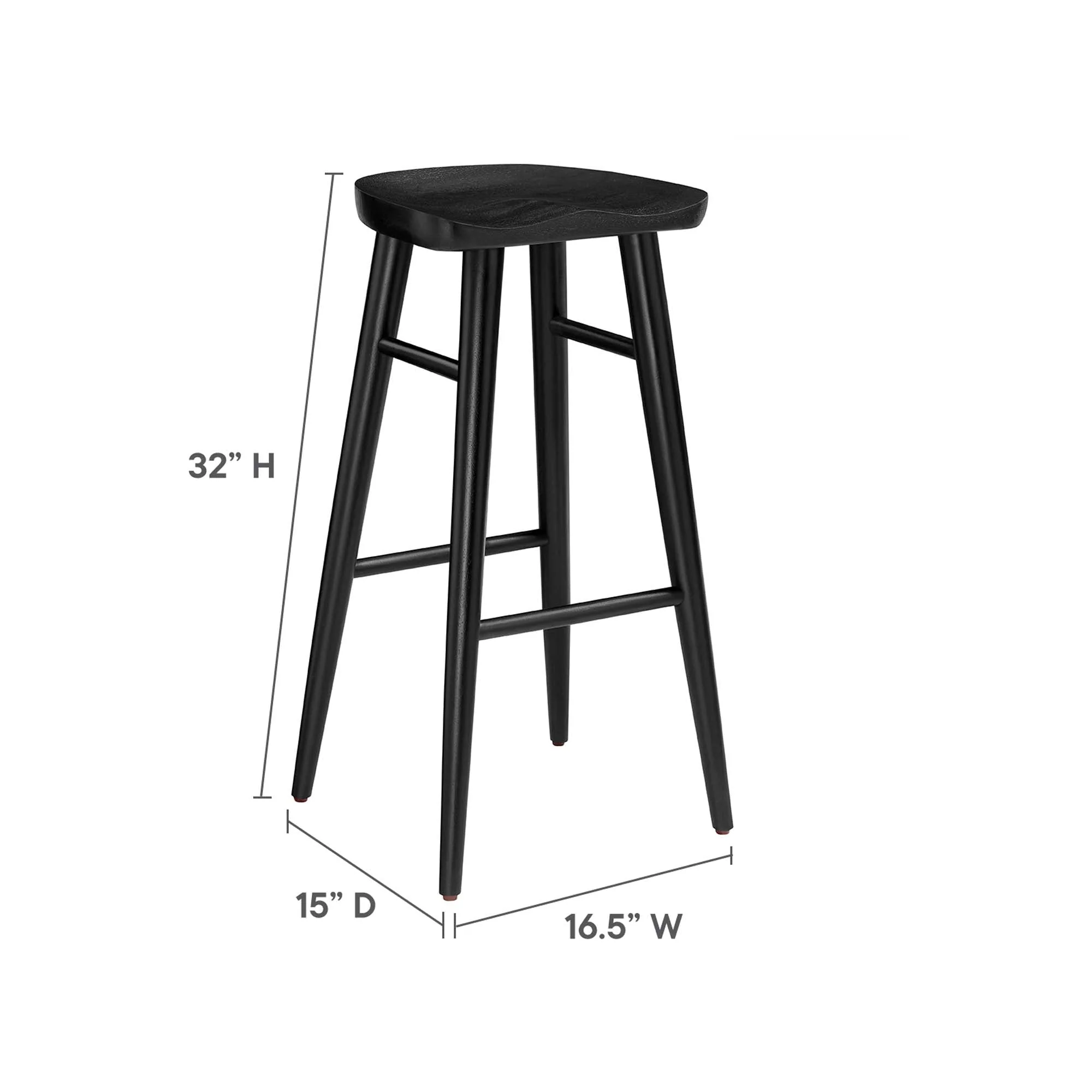 Saville Backless Wood Bar Stools Set of 2 - Image 18