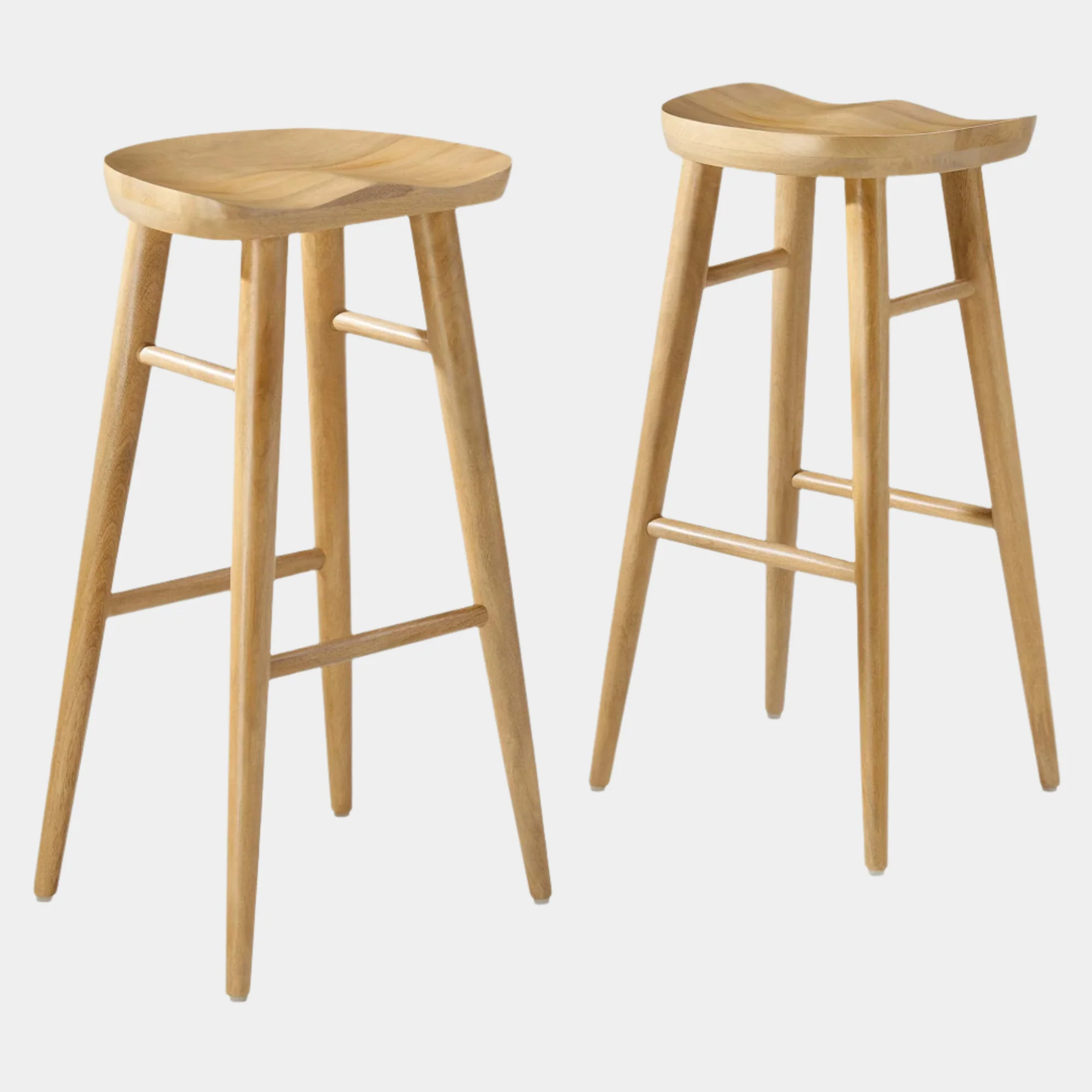 Saville Backless Wood Bar Stools Set of 2 - Image 20