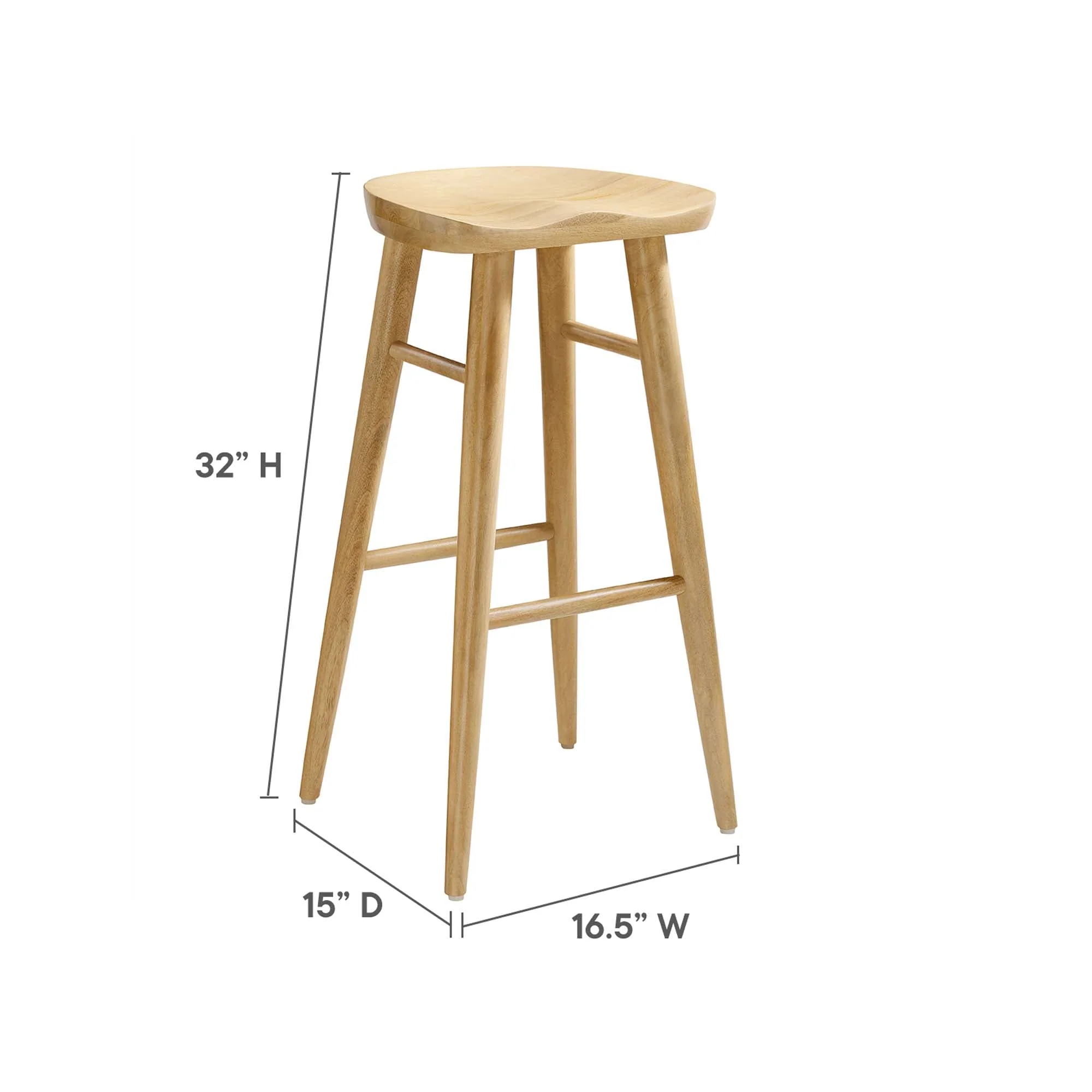 Saville Backless Wood Bar Stools Set of 2 - Image 28