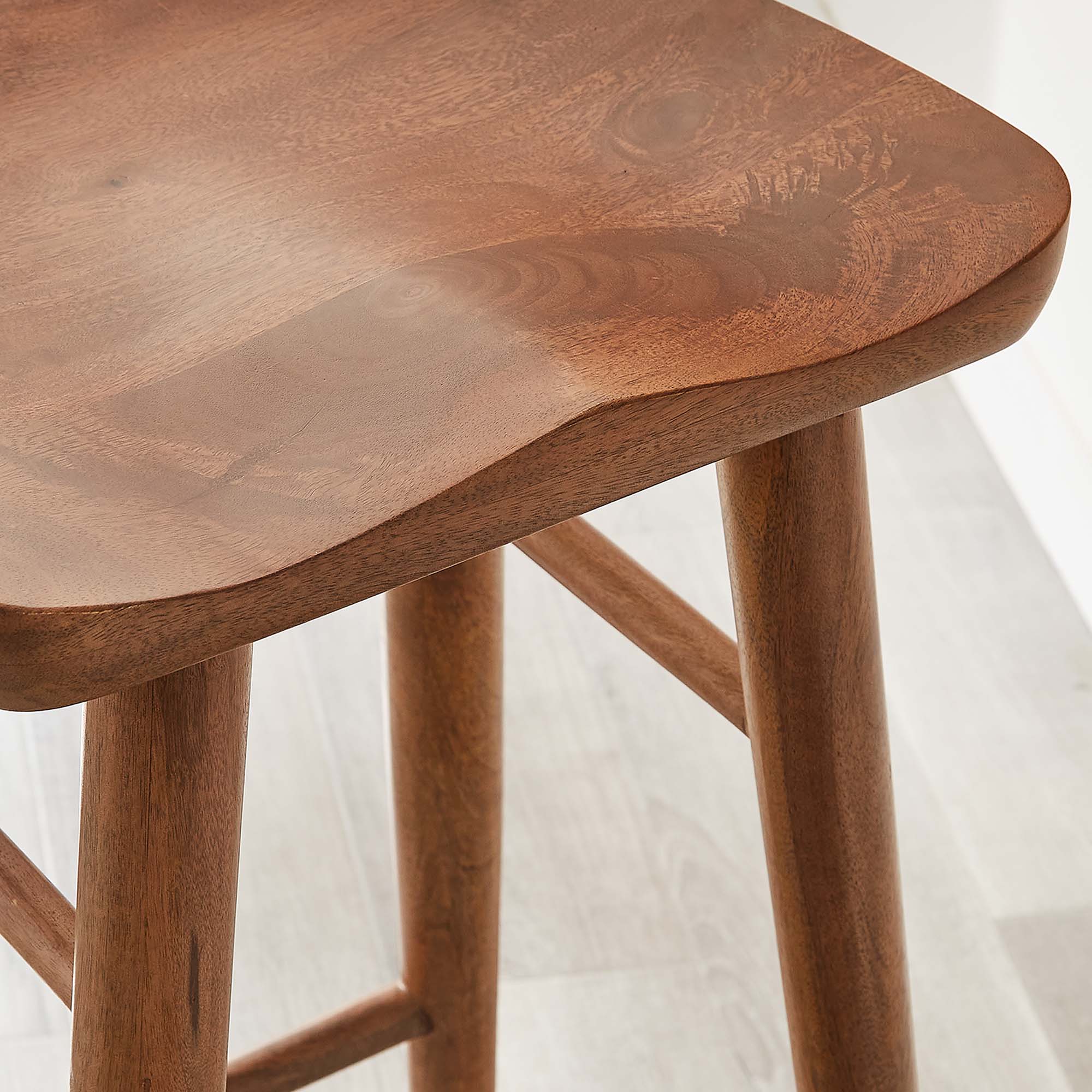 Saville Backless Wood Bar Stools Set of 2 - Image 3