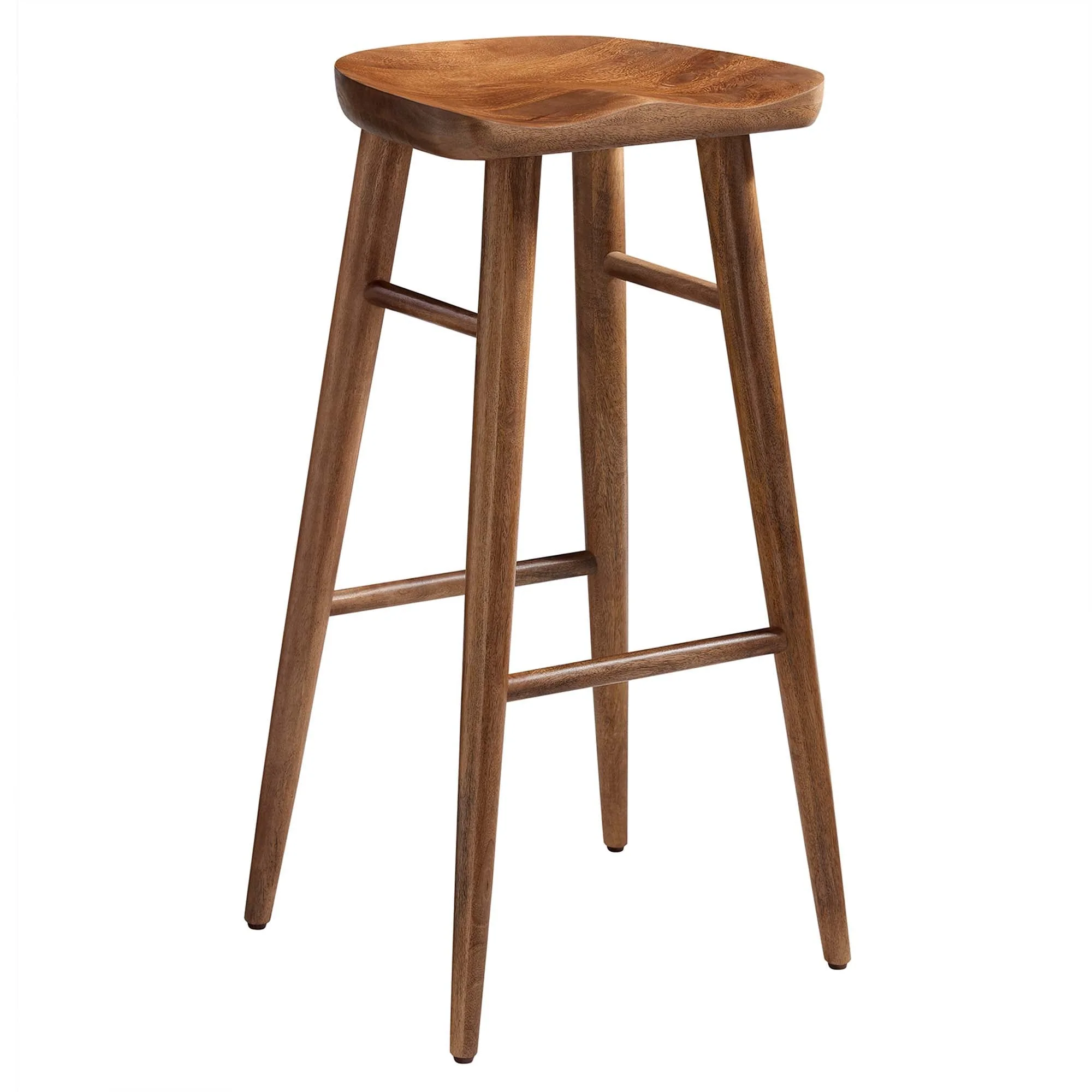 Saville Backless Wood Bar Stools Set of 2 - Image 4