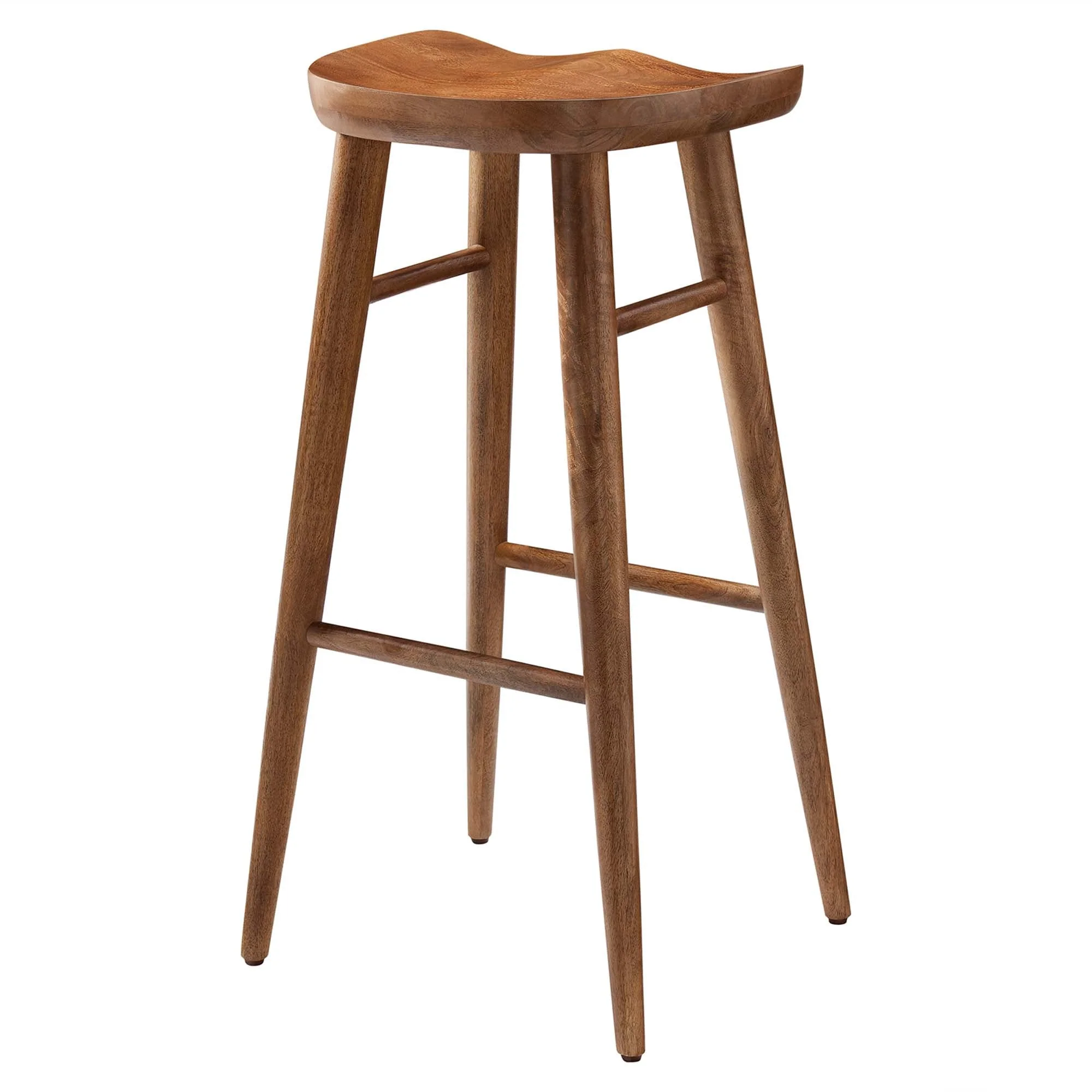 Saville Backless Wood Bar Stools Set of 2 - Image 6