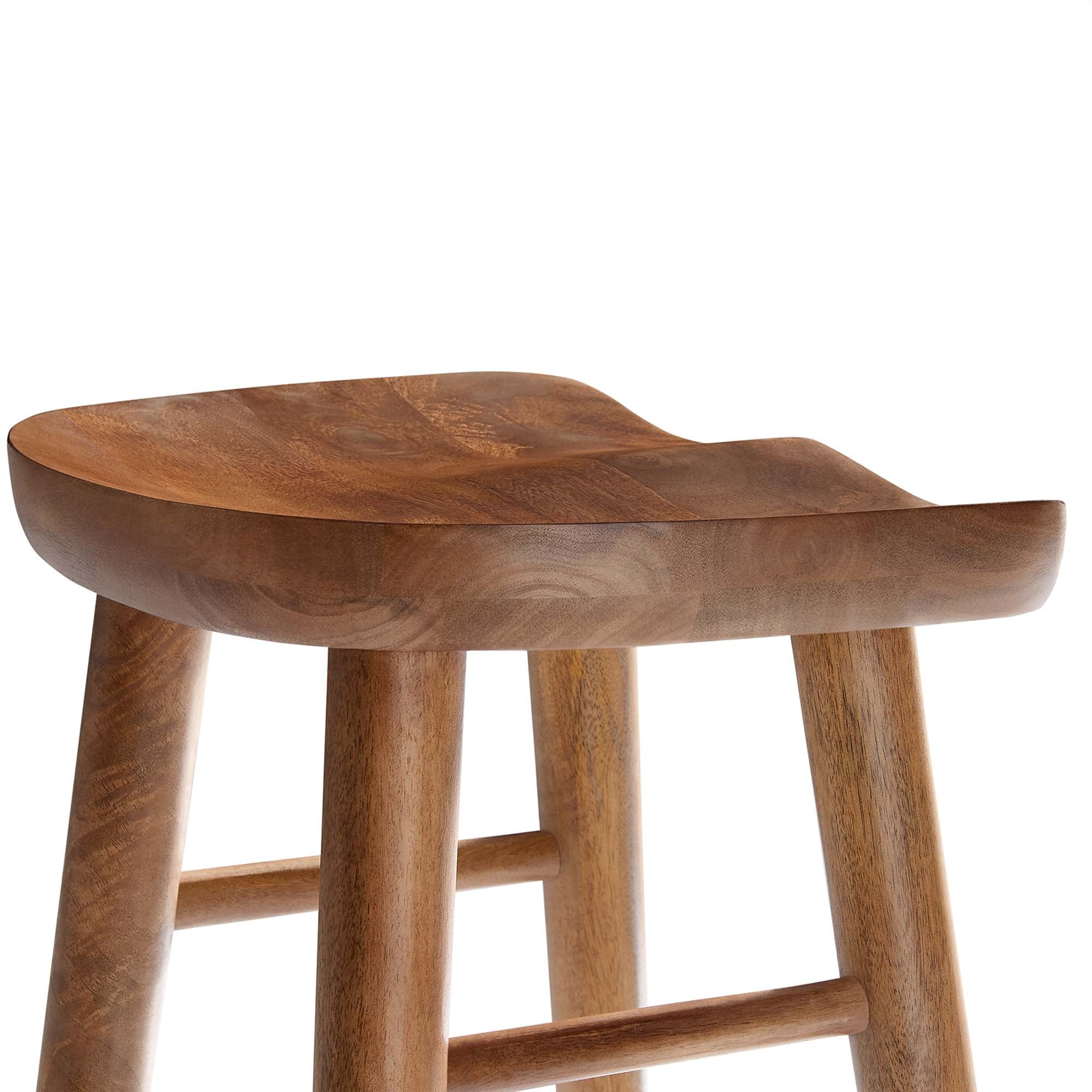 Saville Backless Wood Bar Stools Set of 2 - Image 8