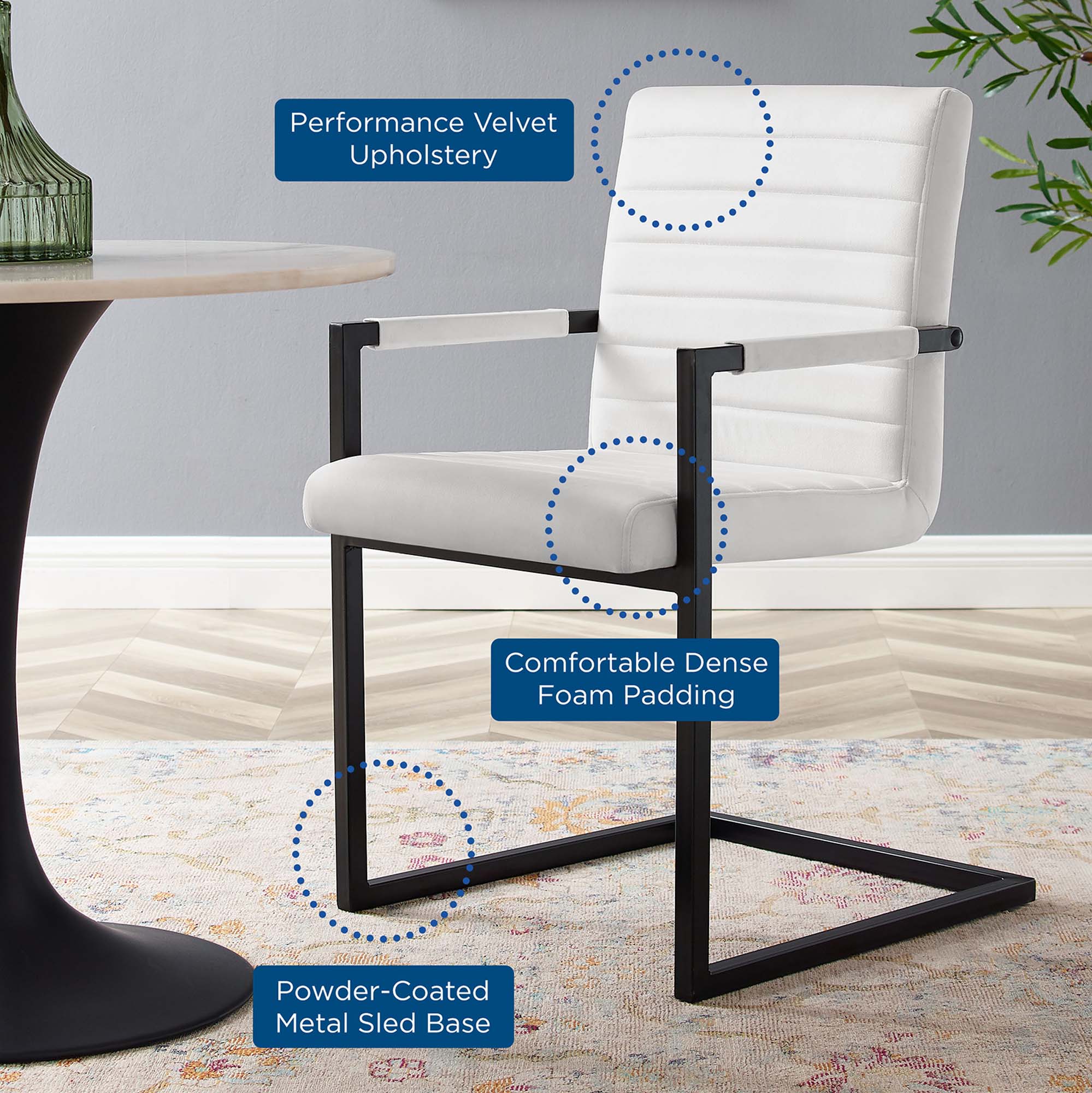 Savoy Performance Velvet Dining Chairs - Set of 2 - Image 12