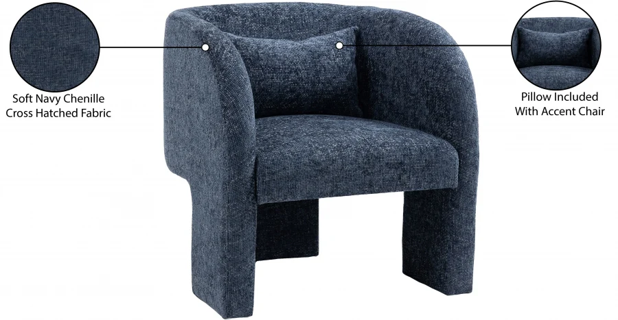 Sawyer Chenille Fabric Upholstered Accent Chair - Image 27