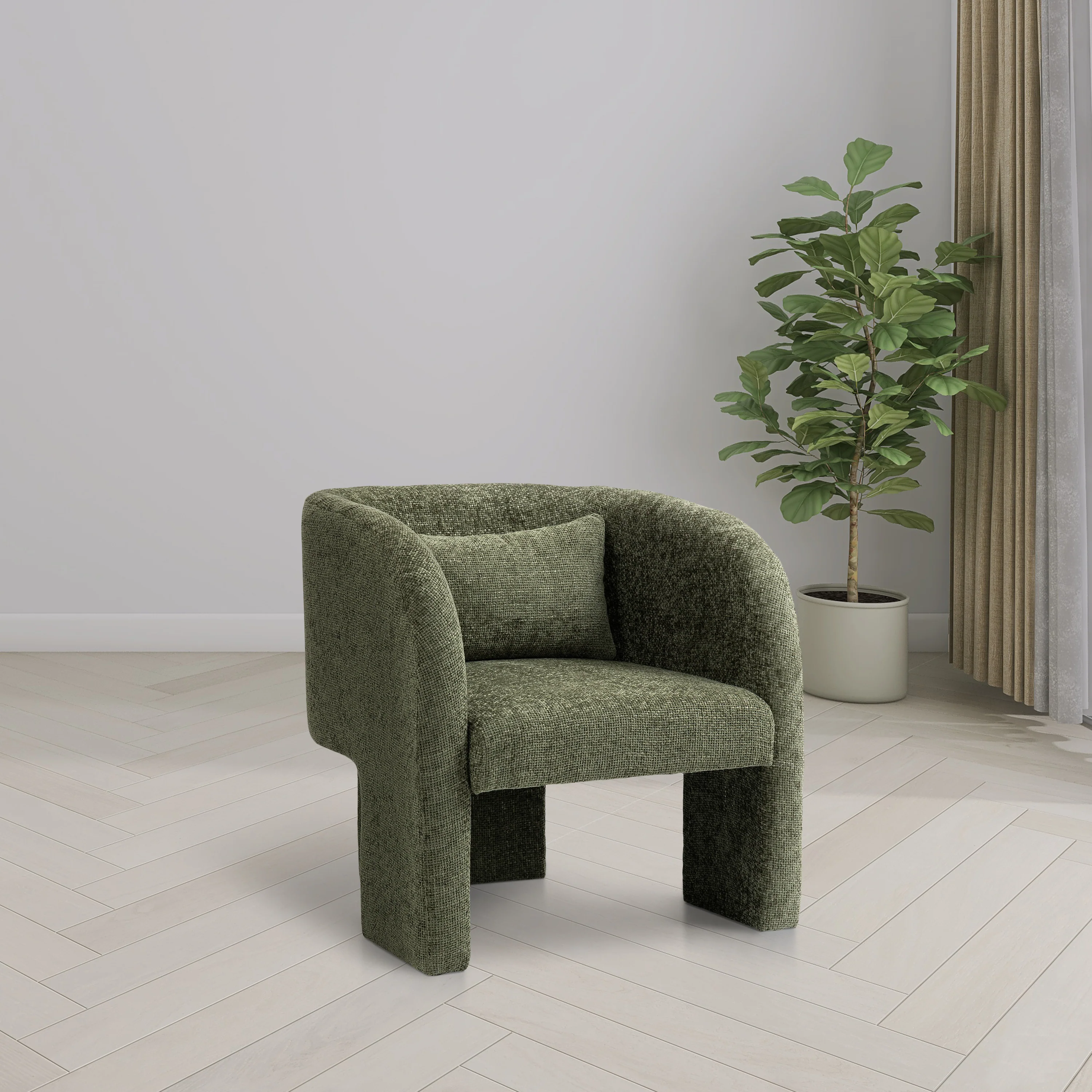 Sawyer Chenille Fabric Upholstered Accent Chair - Image 29