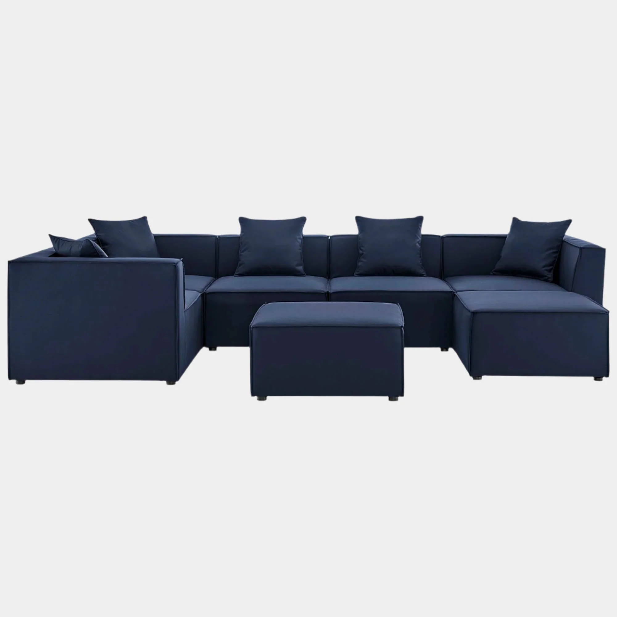 Saybrook 7-Piece Outdoor Patio Upholstered Sectional Sofa - Image 14