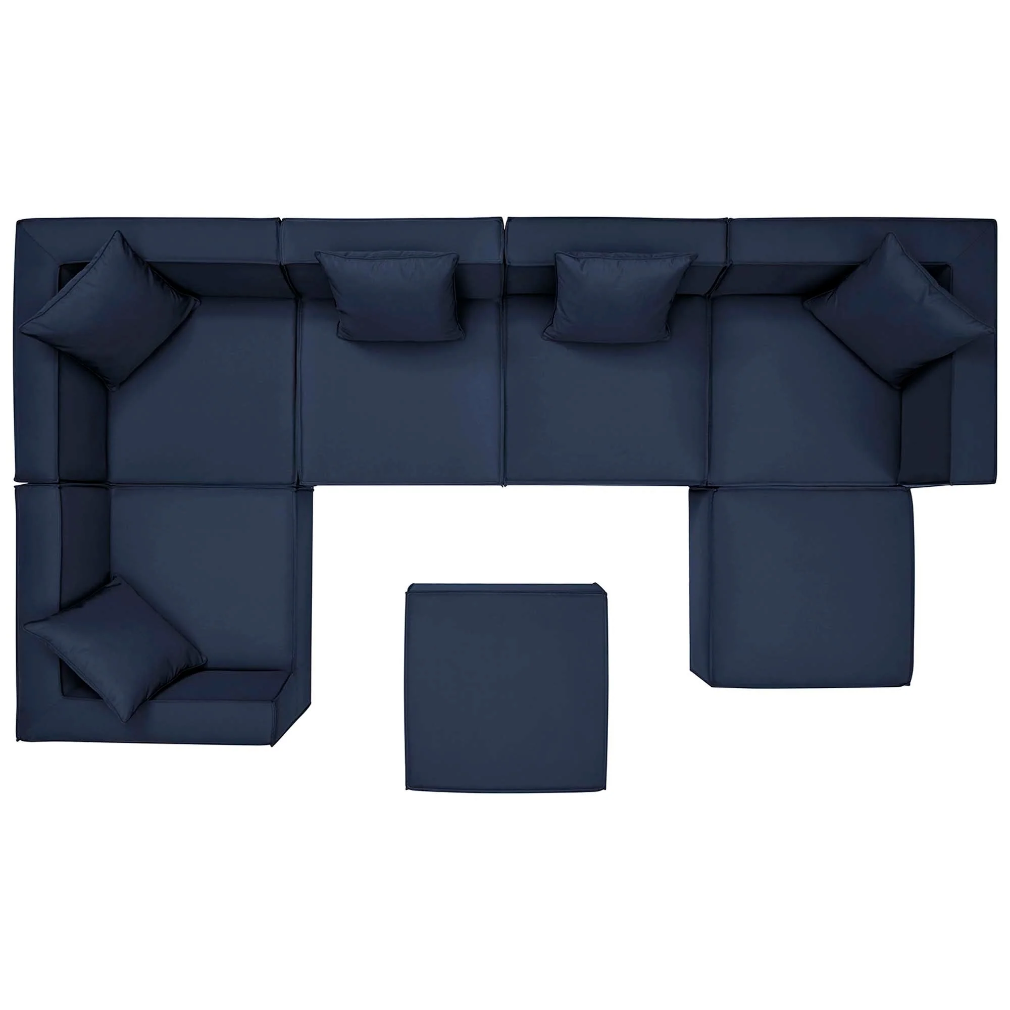 Saybrook 7-Piece Outdoor Patio Upholstered Sectional Sofa - Image 16