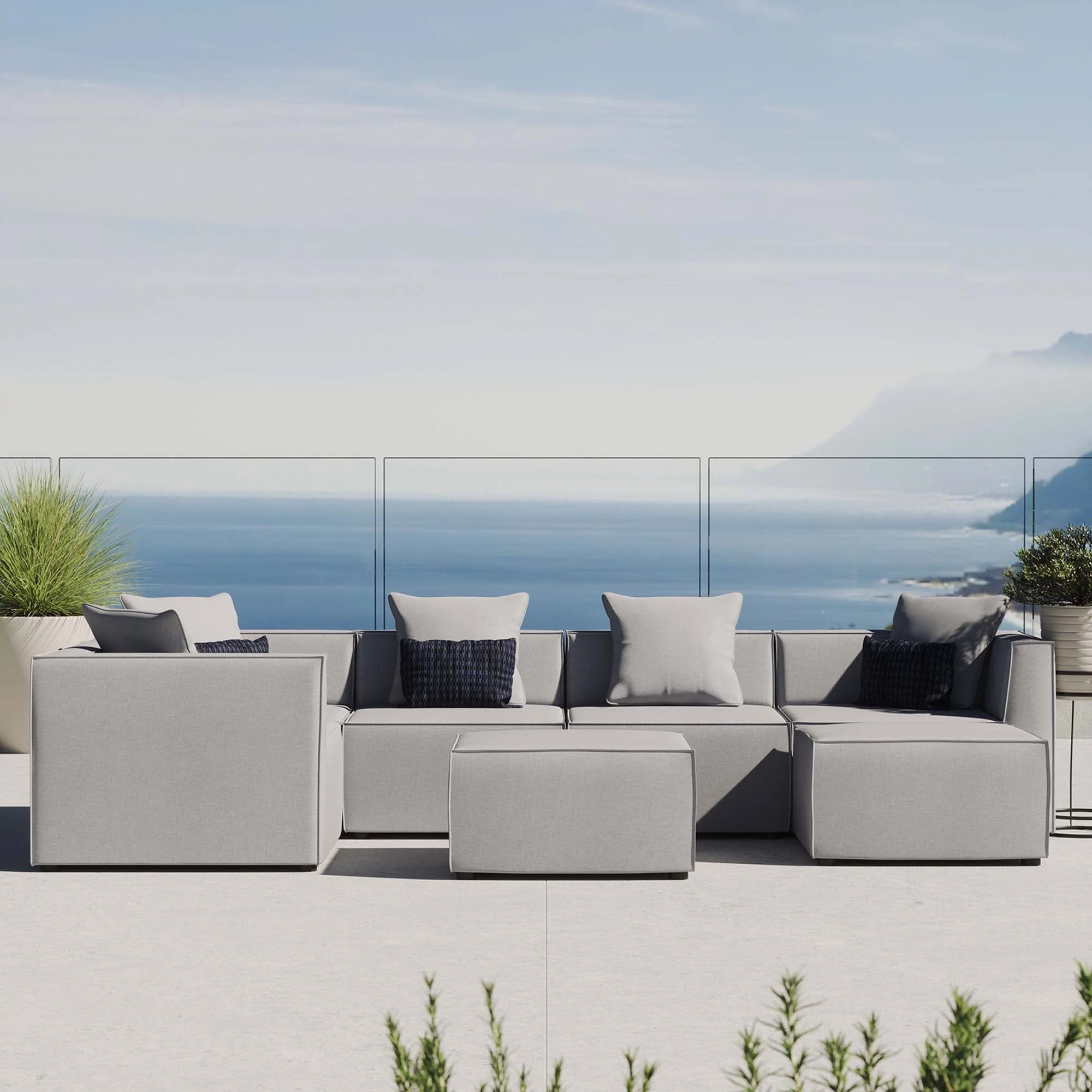 Saybrook 7-Piece Outdoor Patio Upholstered Sectional Sofa - Image 2