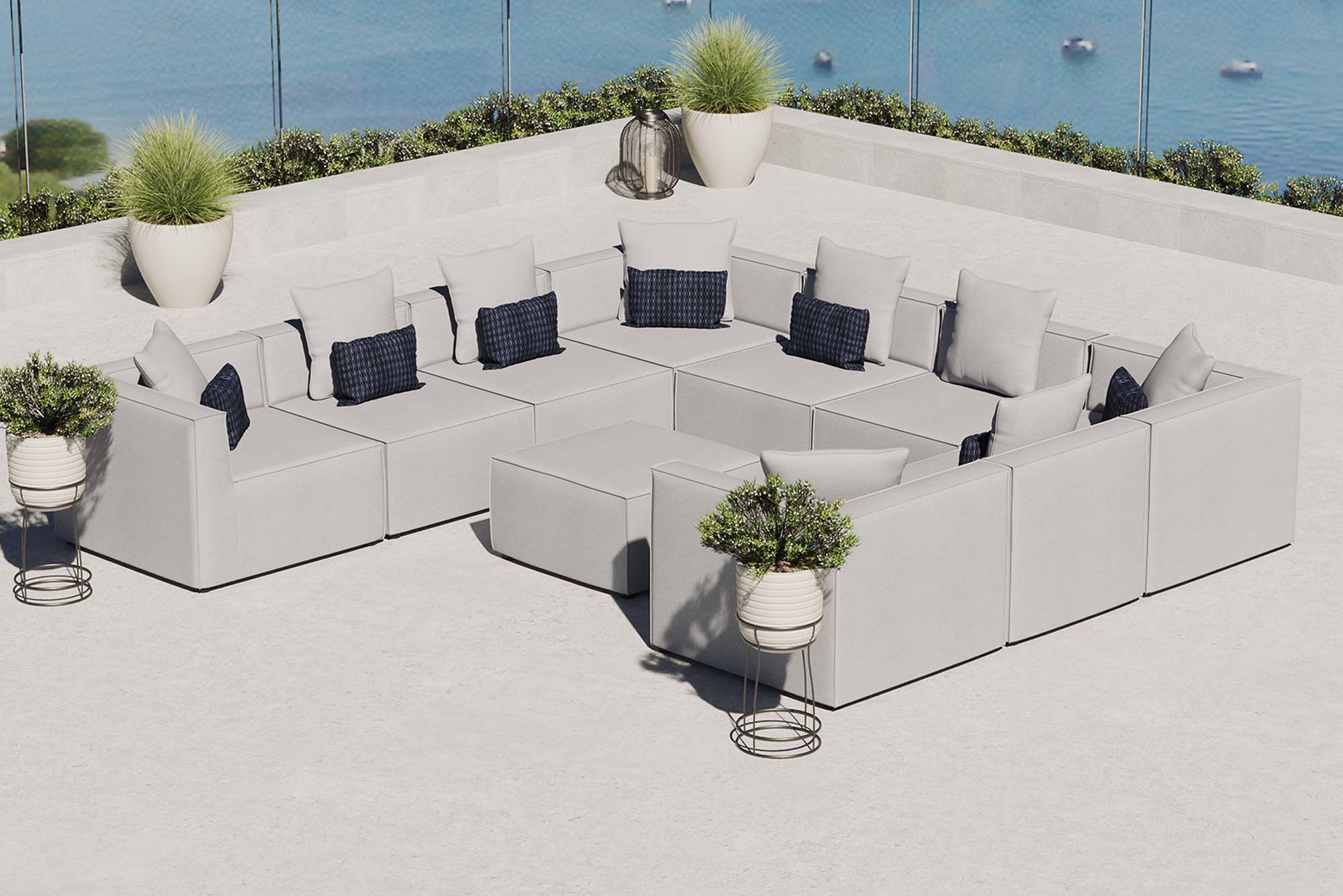 Saybrook 10-Piece Outdoor Patio Upholstered Sectional Sofa - Image 2