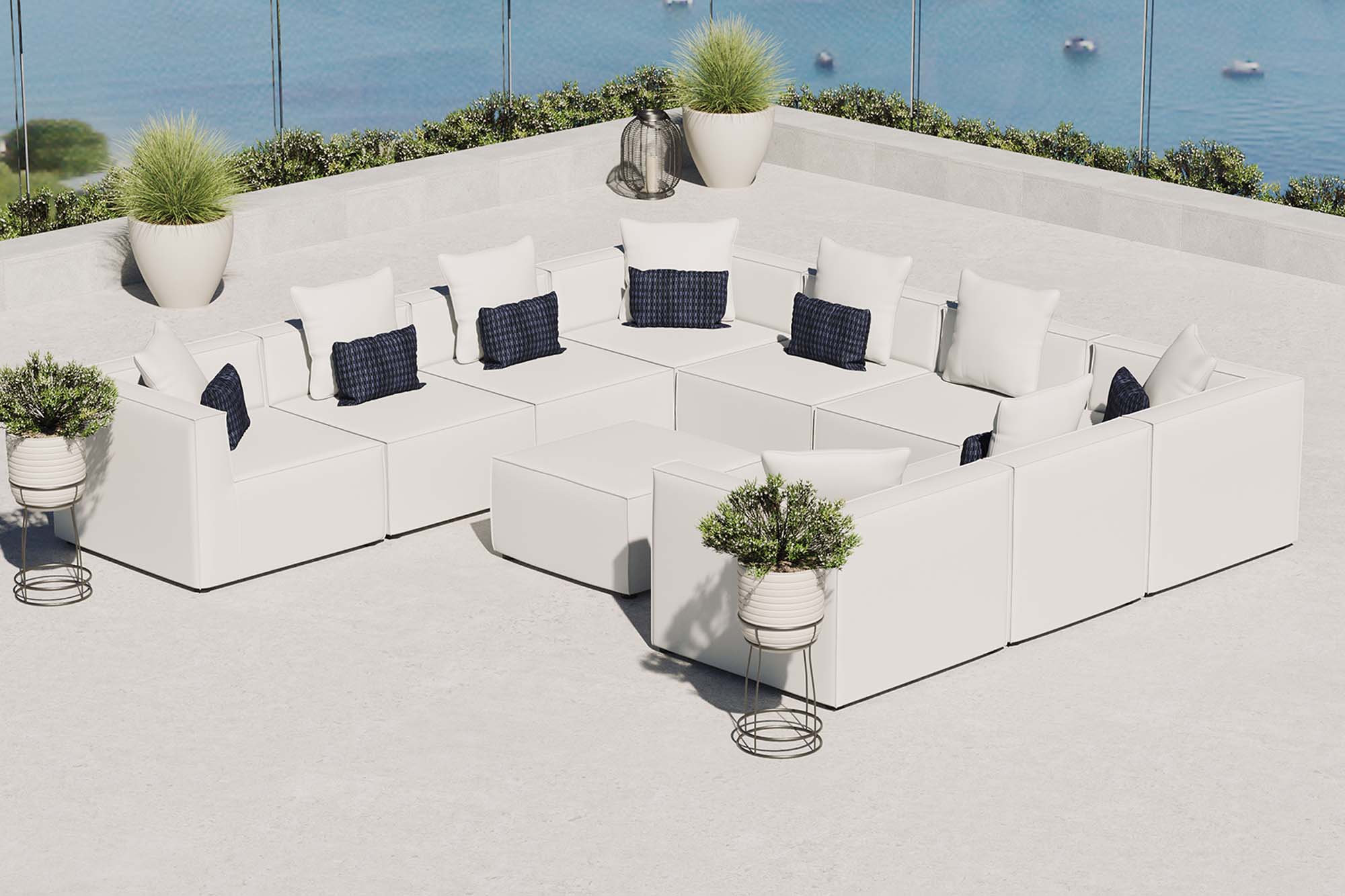Saybrook 10-Piece Outdoor Patio Upholstered Sectional Sofa - Image 26