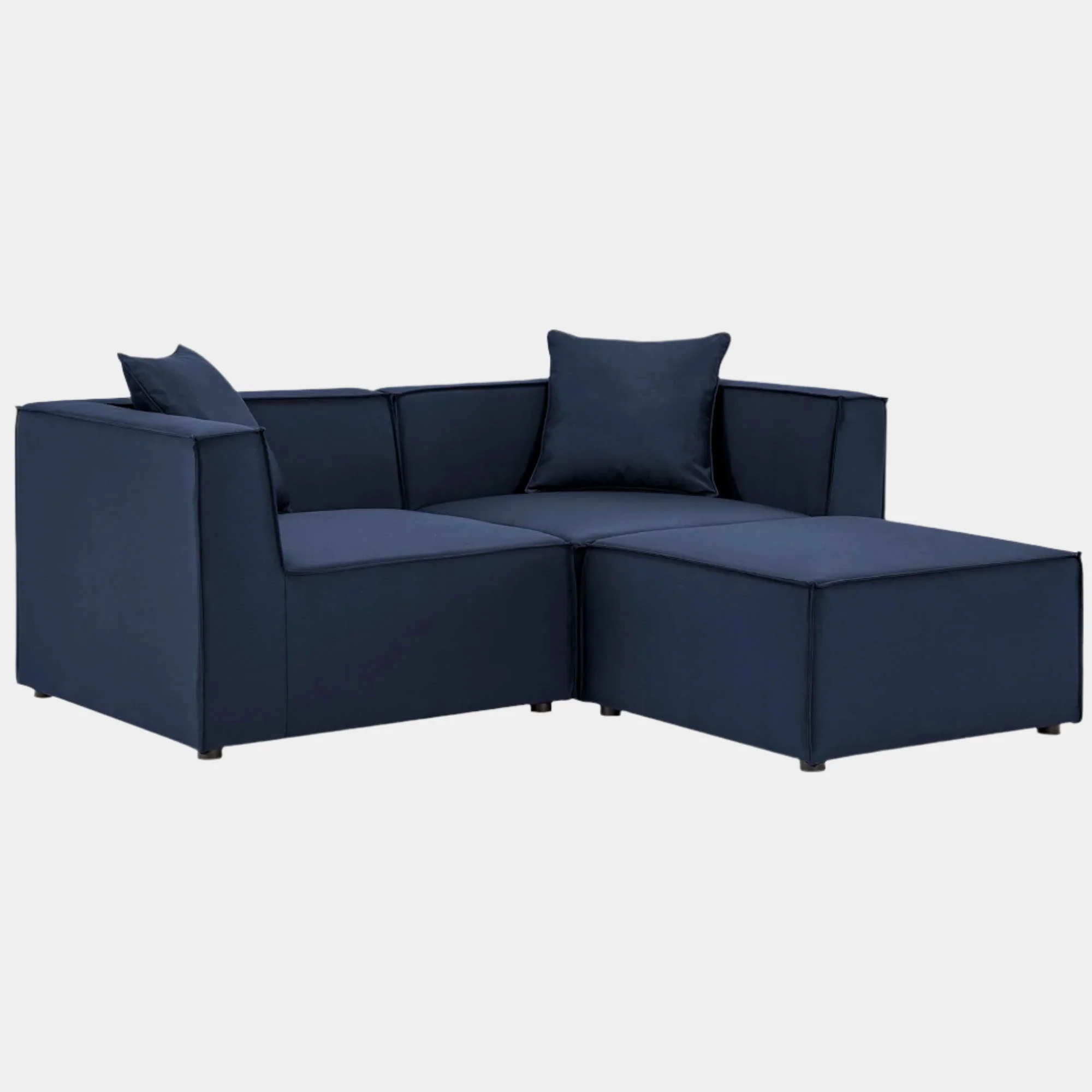 Saybrook Outdoor Patio Upholstered Loveseat and Ottoman Set - Image 11