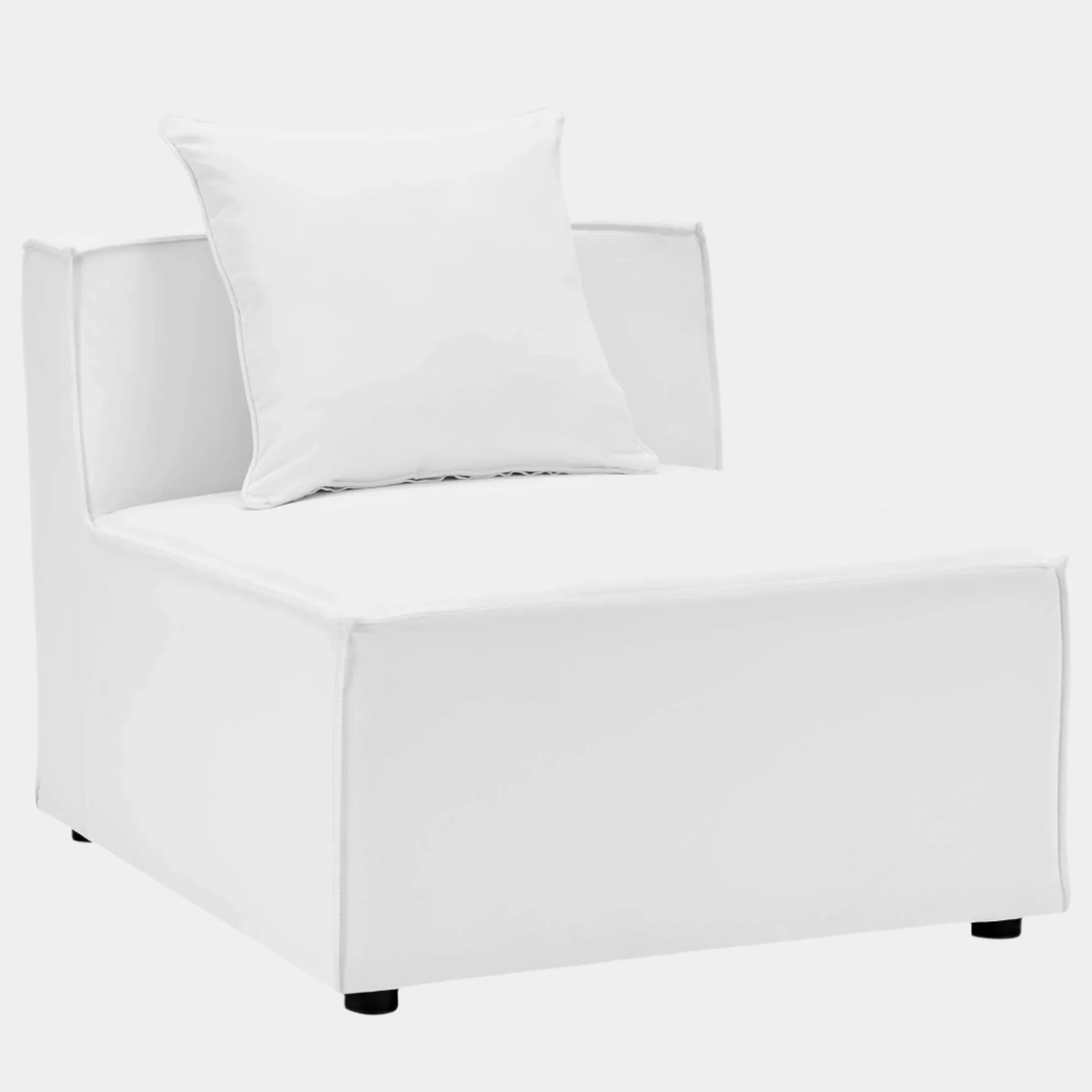 Saybrook Outdoor Patio Upholstered Sectional Sofa Armless Chair - Image 15