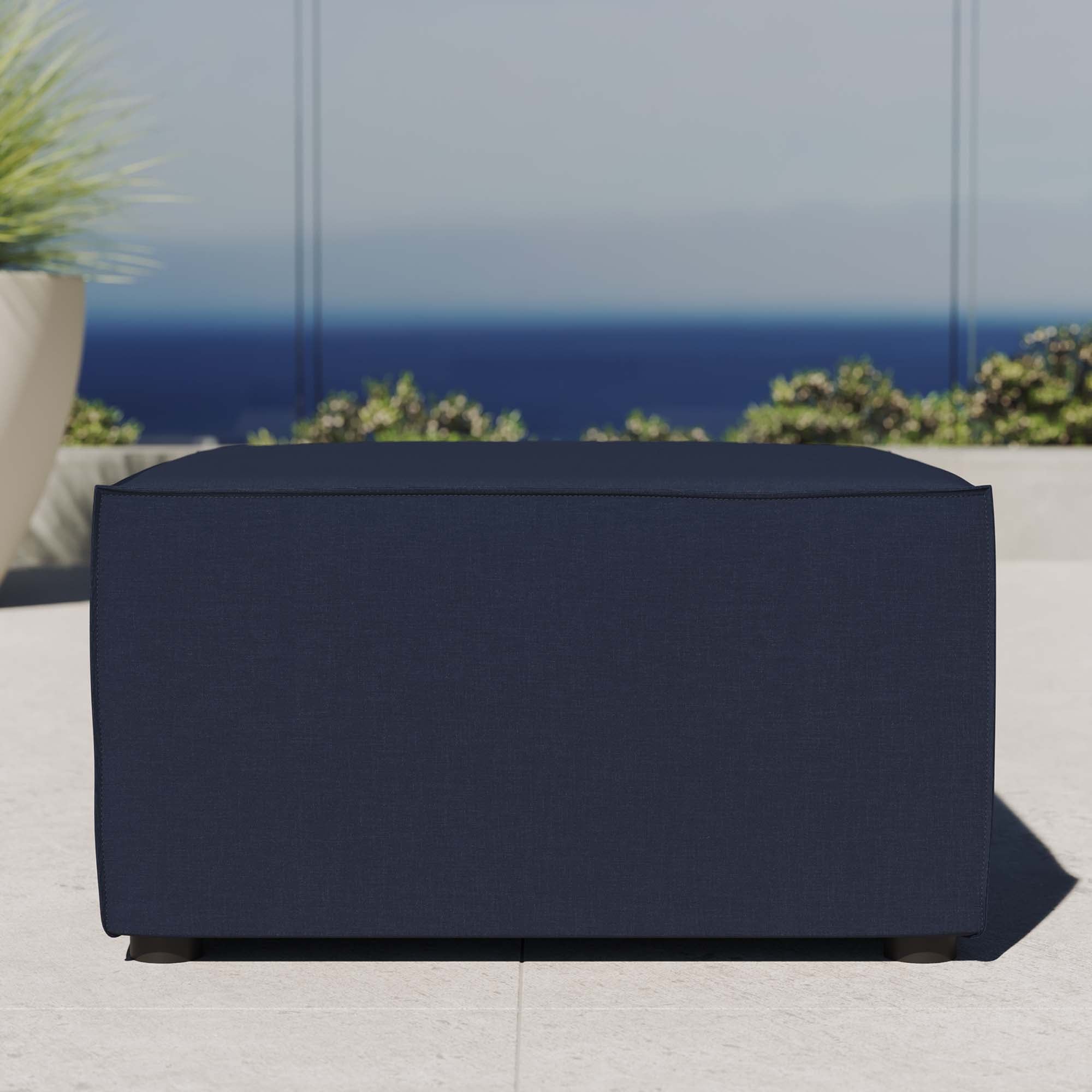 Saybrook Outdoor Patio Upholstered Sectional Sofa Ottoman - Image 8