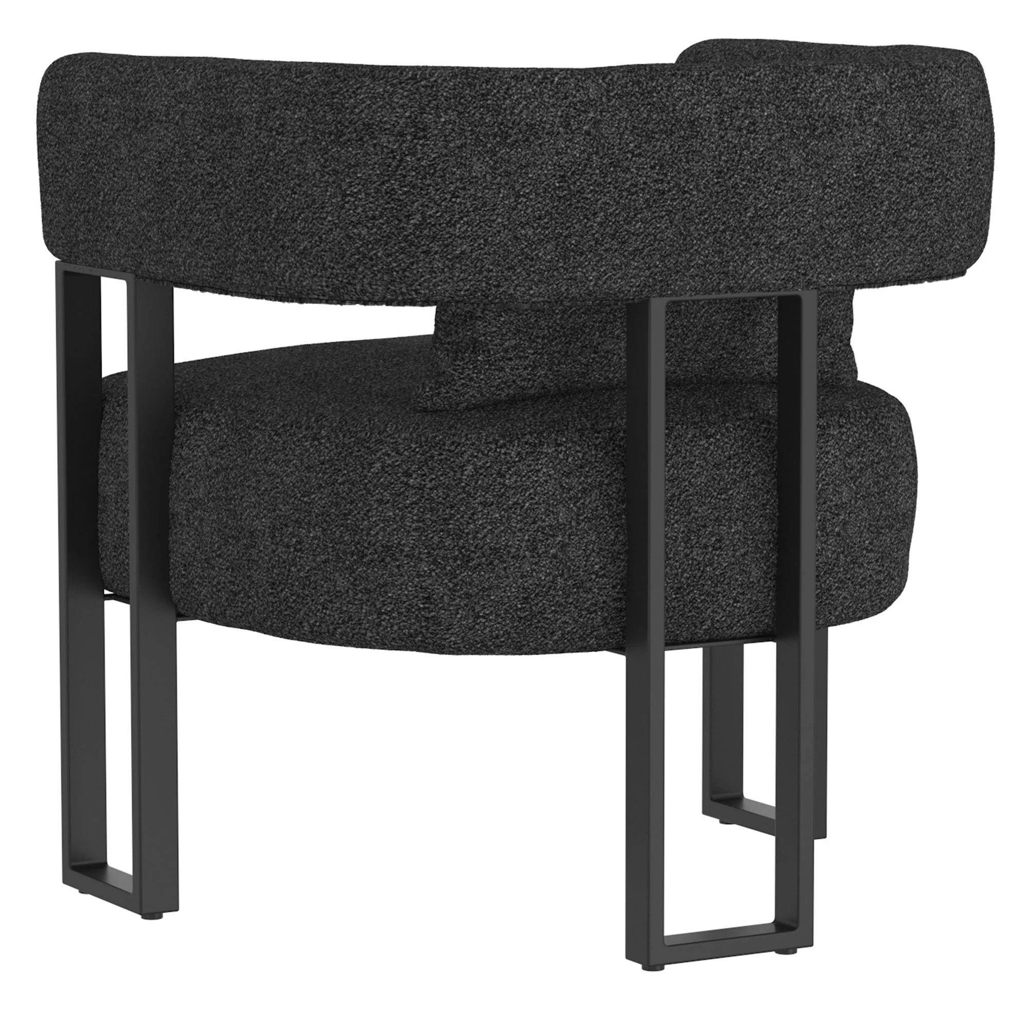 Scarlet Accent Chair in Charcoal Boucle and Black - Image 6