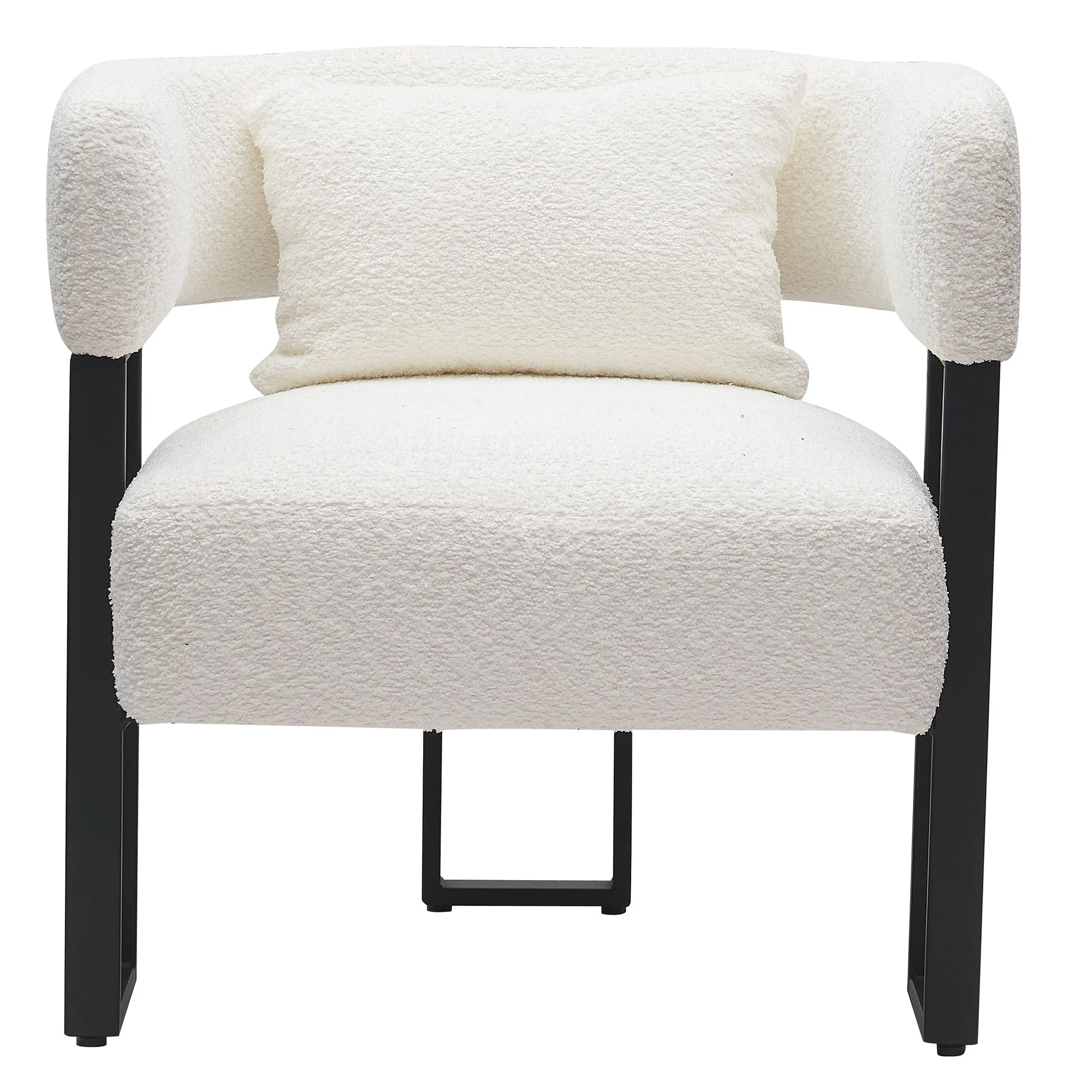 Scarlet Accent Chair in Ivory Boucle and Black - Image 3