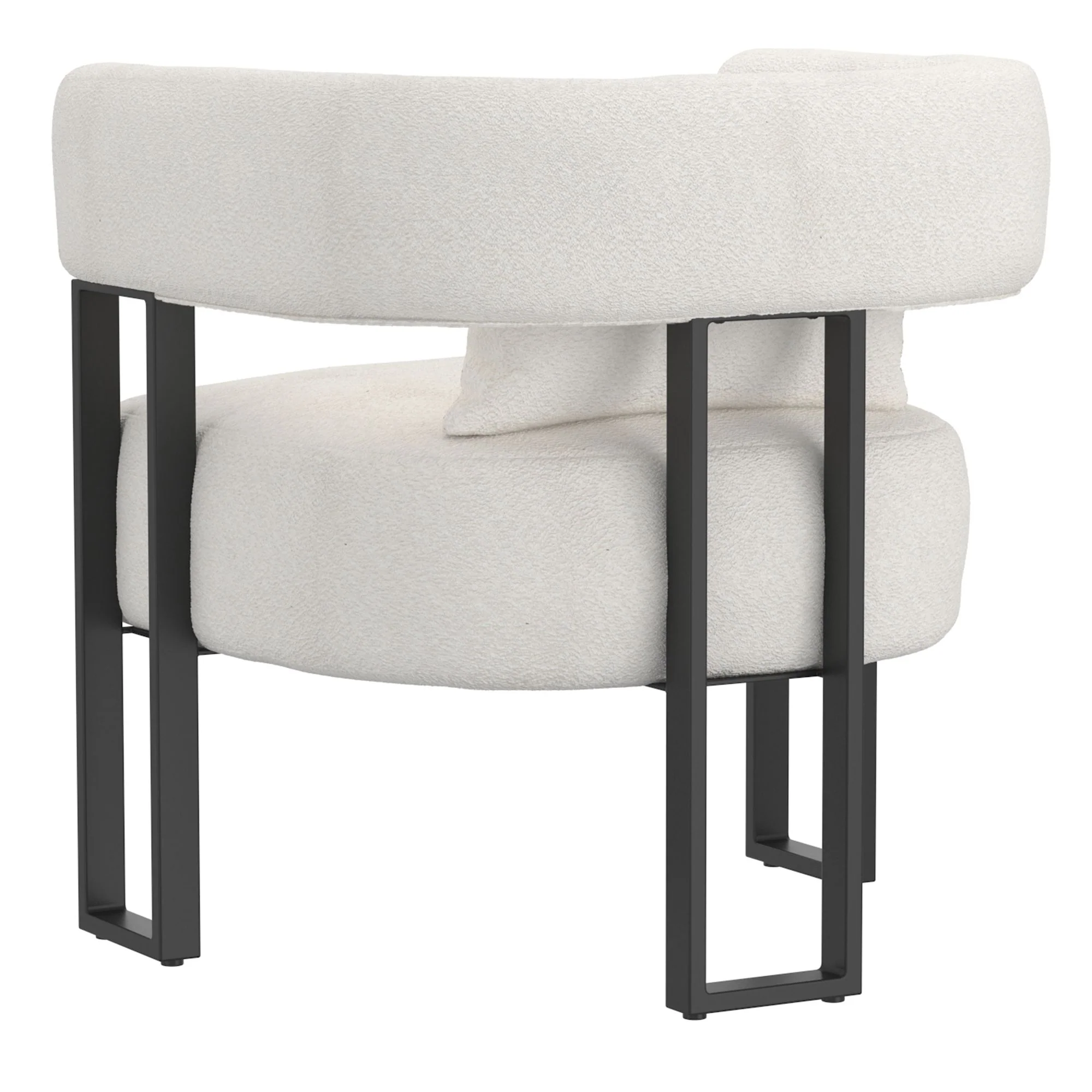 Scarlet Accent Chair in Ivory Boucle and Black - Image 5