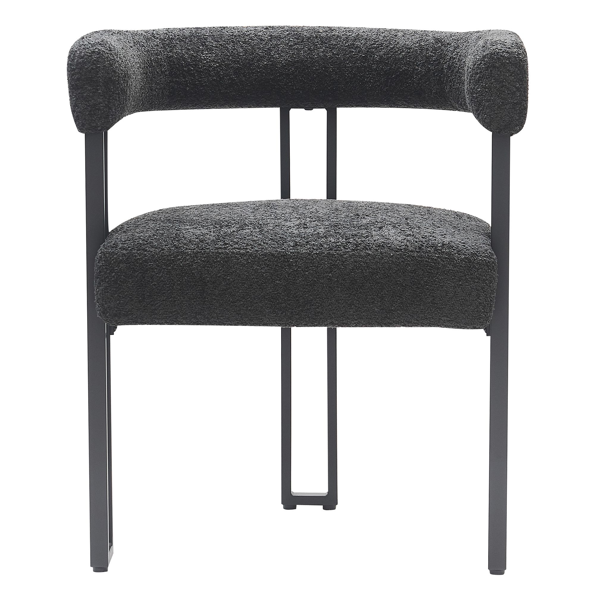 Scarlet Dining Chair, set of 2, in Charcoal Boucle and Black - Image 5