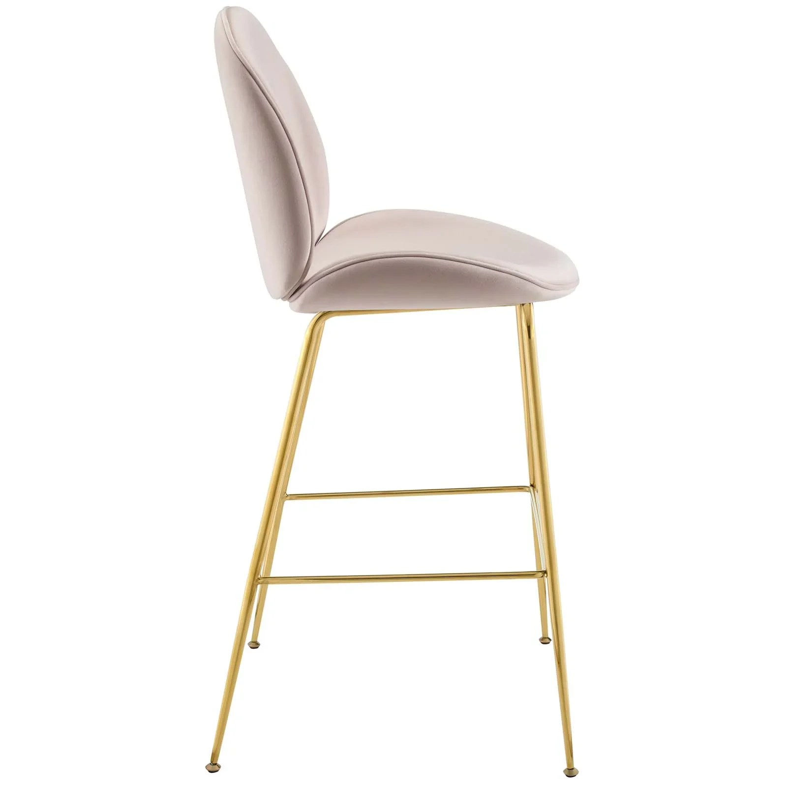 Scoop Gold Stainless Steel Leg Performance Velvet Bar Stool - Image 3