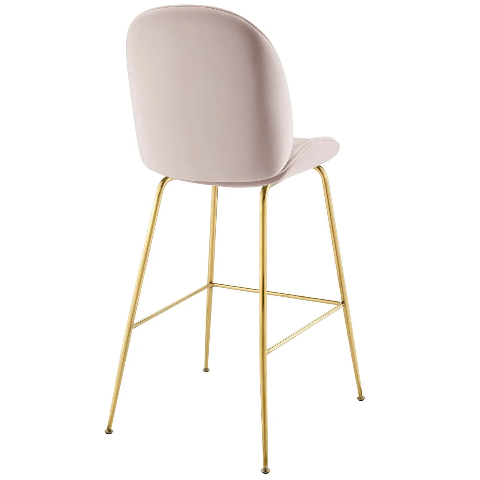 Scoop Gold Stainless Steel Leg Performance Velvet Bar Stool - Image 4