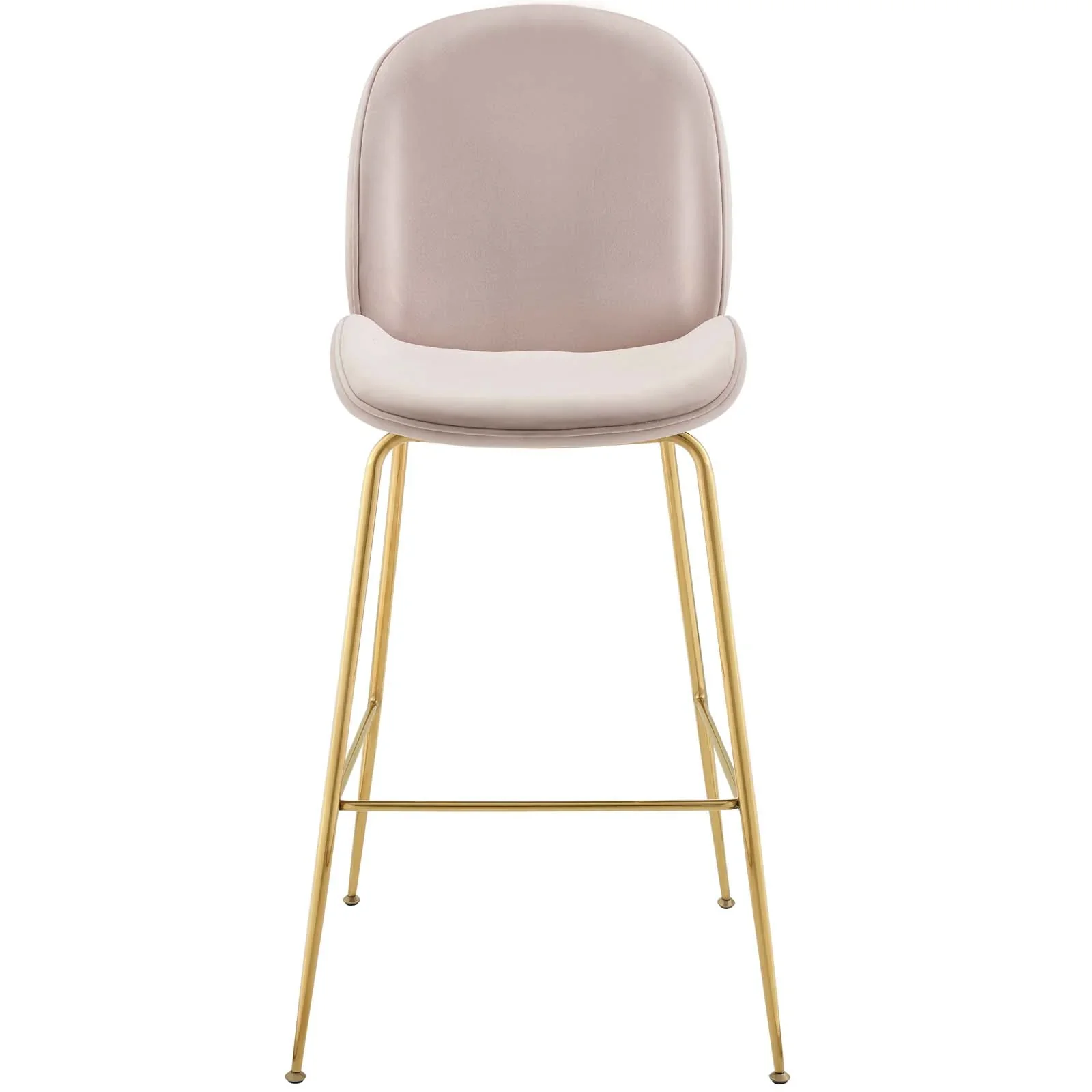 Scoop Gold Stainless Steel Leg Performance Velvet Bar Stool - Image 5