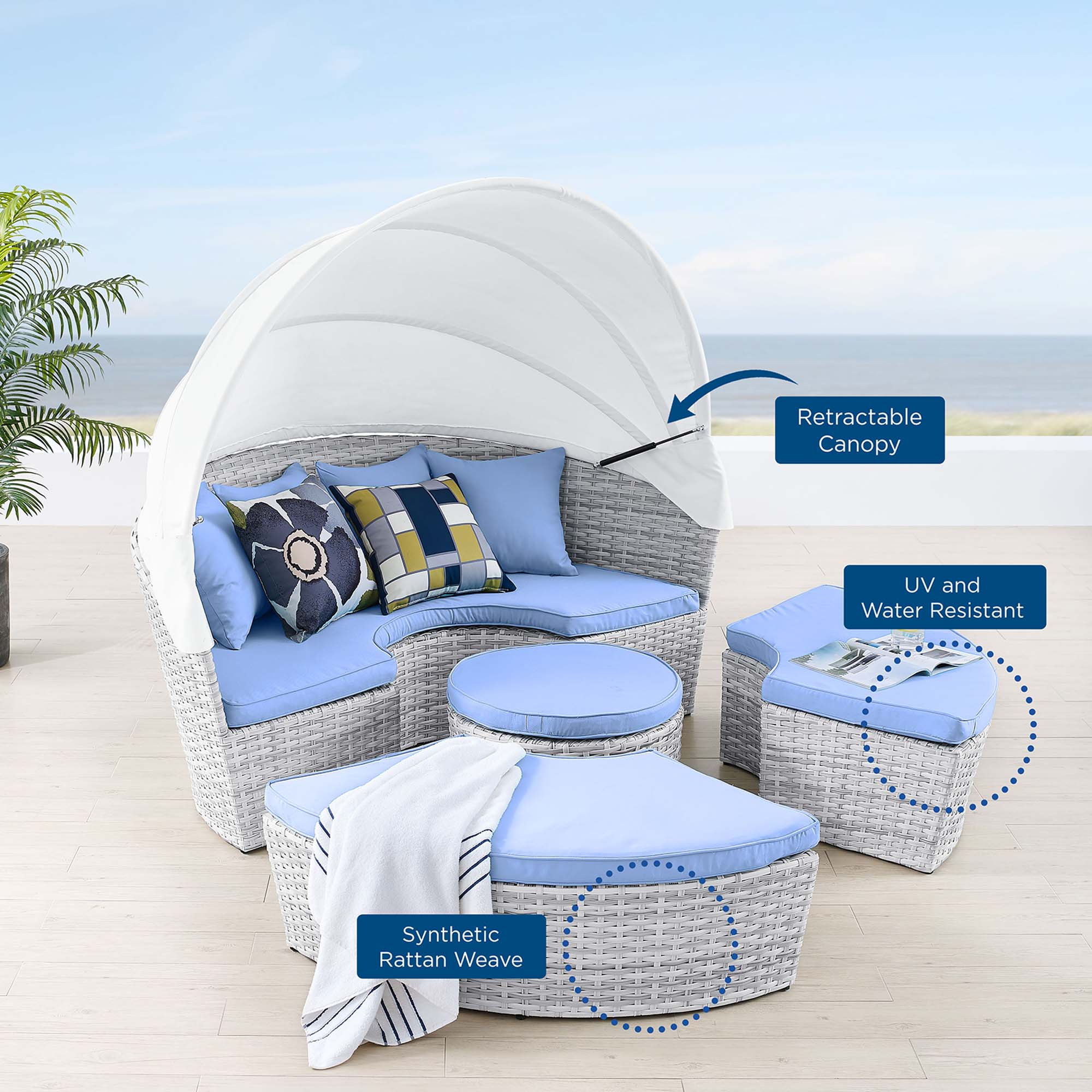 Scottsdale Canopy Outdoor Patio Daybed - Image 18