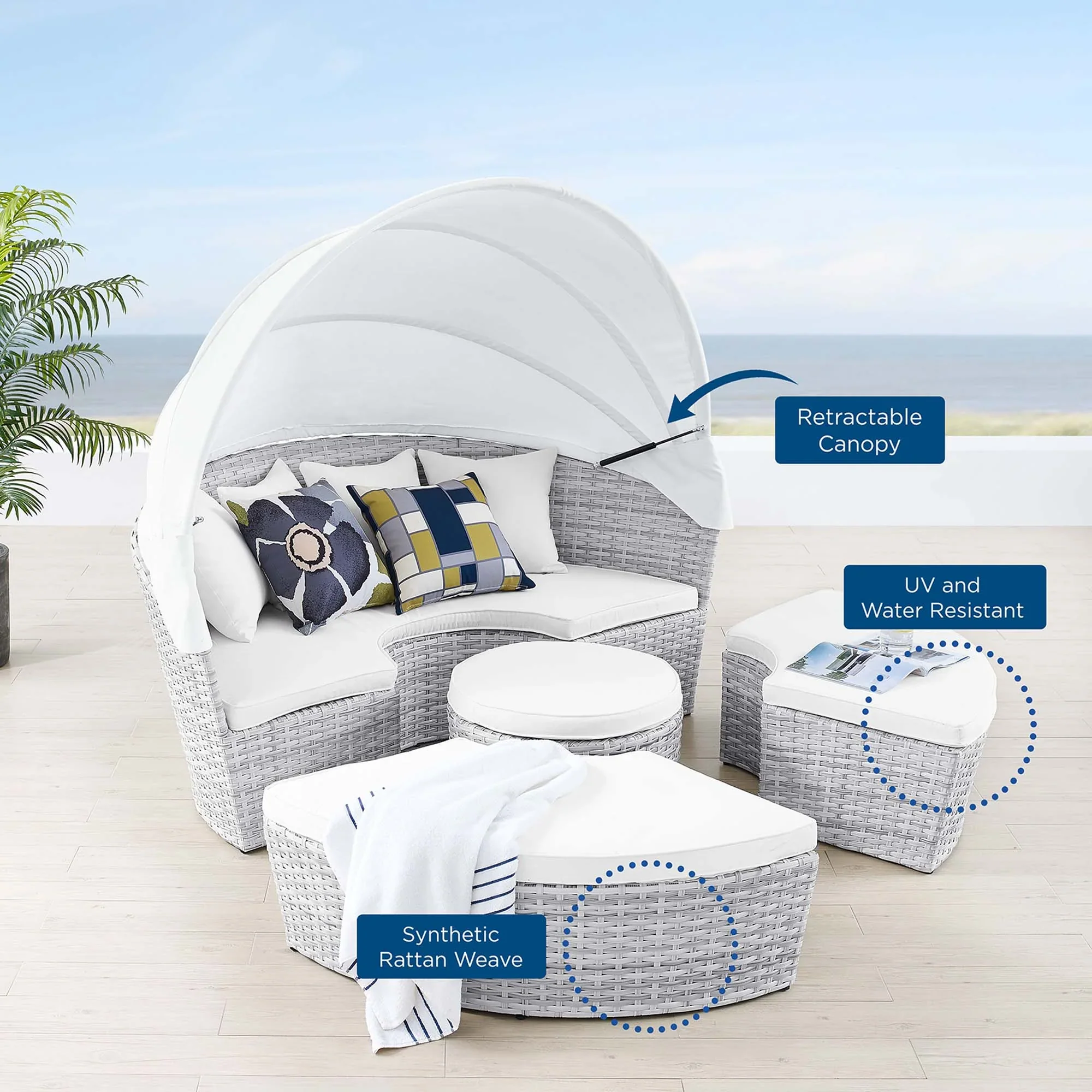 Scottsdale Canopy Outdoor Patio Daybed - Image 27
