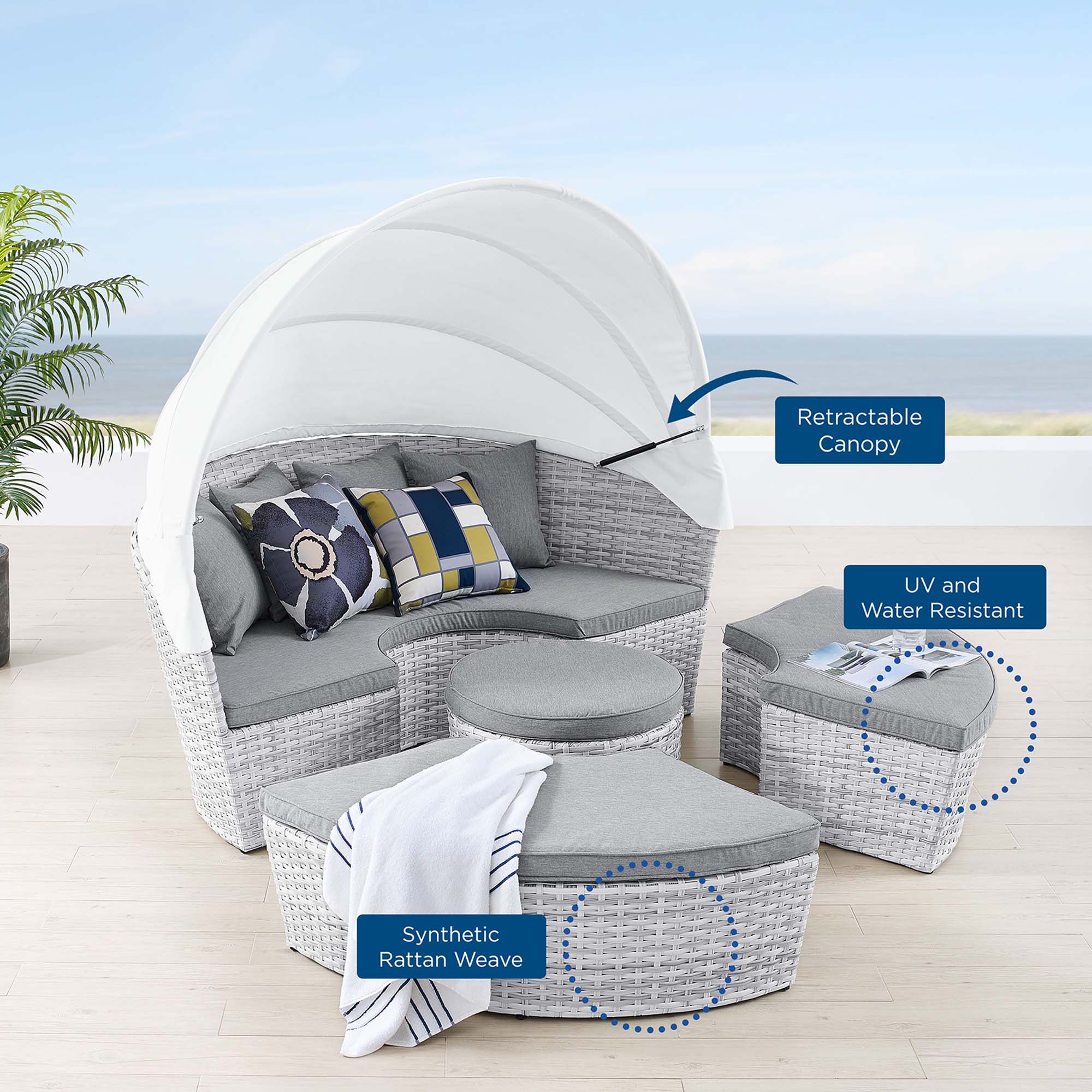 Scottsdale Canopy Outdoor Patio Daybed - Image 9