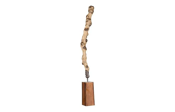 Sculpture On Wood Base w/ Stainless Steel - Image 2