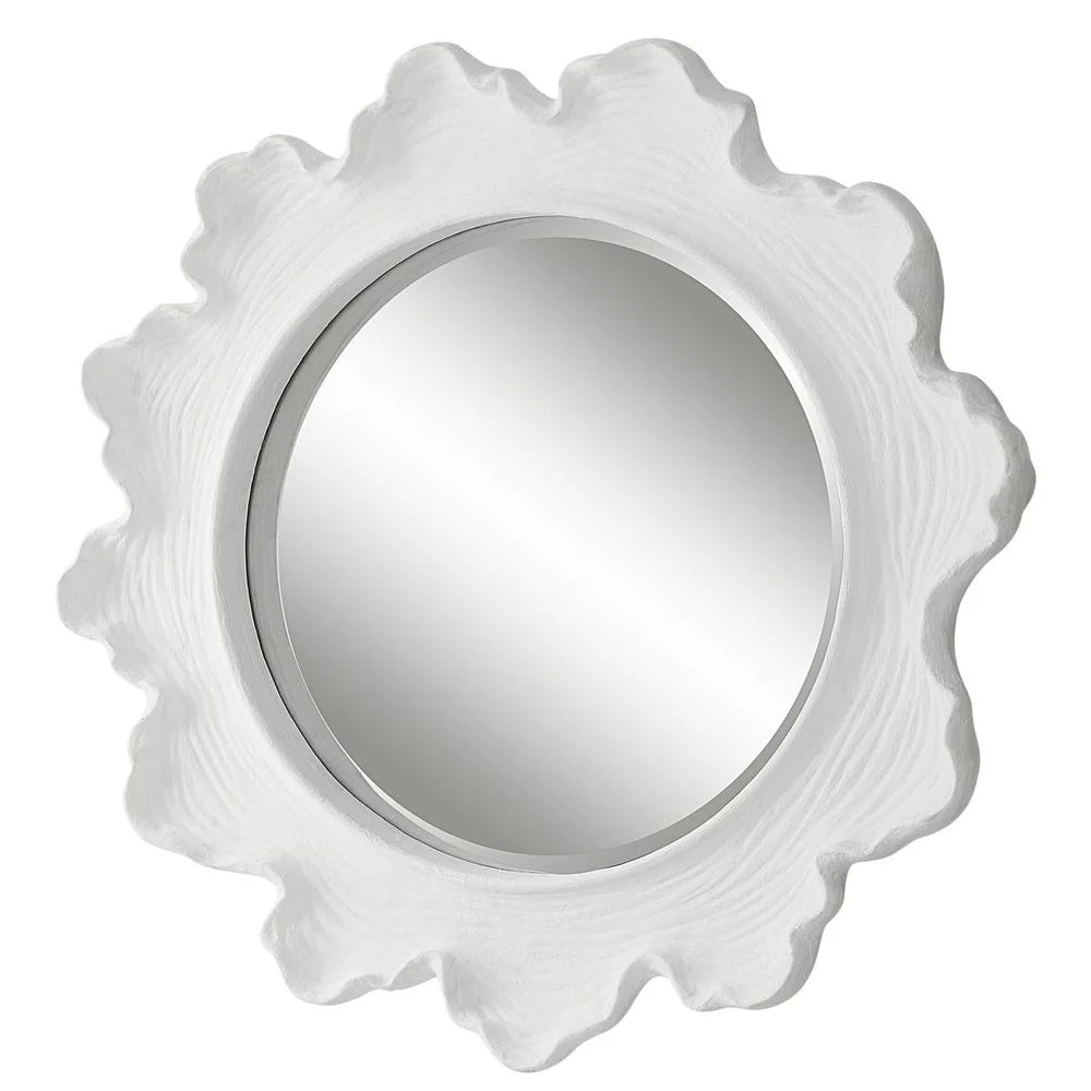 Sea Coral Round Mirror, White - Image 3