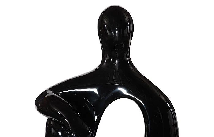 Seated Sculpture, Gel Coat Black - Image 3