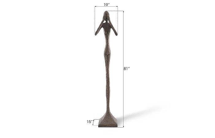See No Evil Slender Sculpture, Large, Resin, Bronze Finish - Image 4