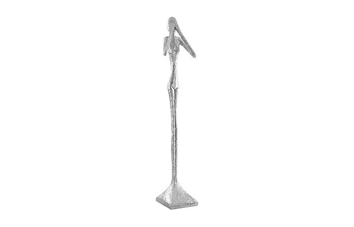 See No Evil Slender Sculpture, Large, Resin, Silver Leaf - Image 3