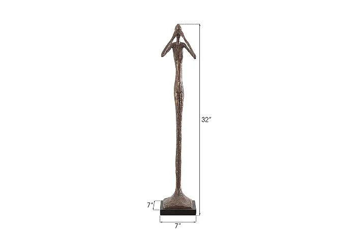 See No Evil Slender Sculpture, Small, Resin, Bronze Finish - Image 2