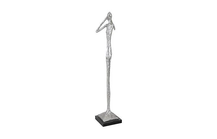 See No Evil Slender Sculpture, Small, Resin, Silver Leaf - Image 2