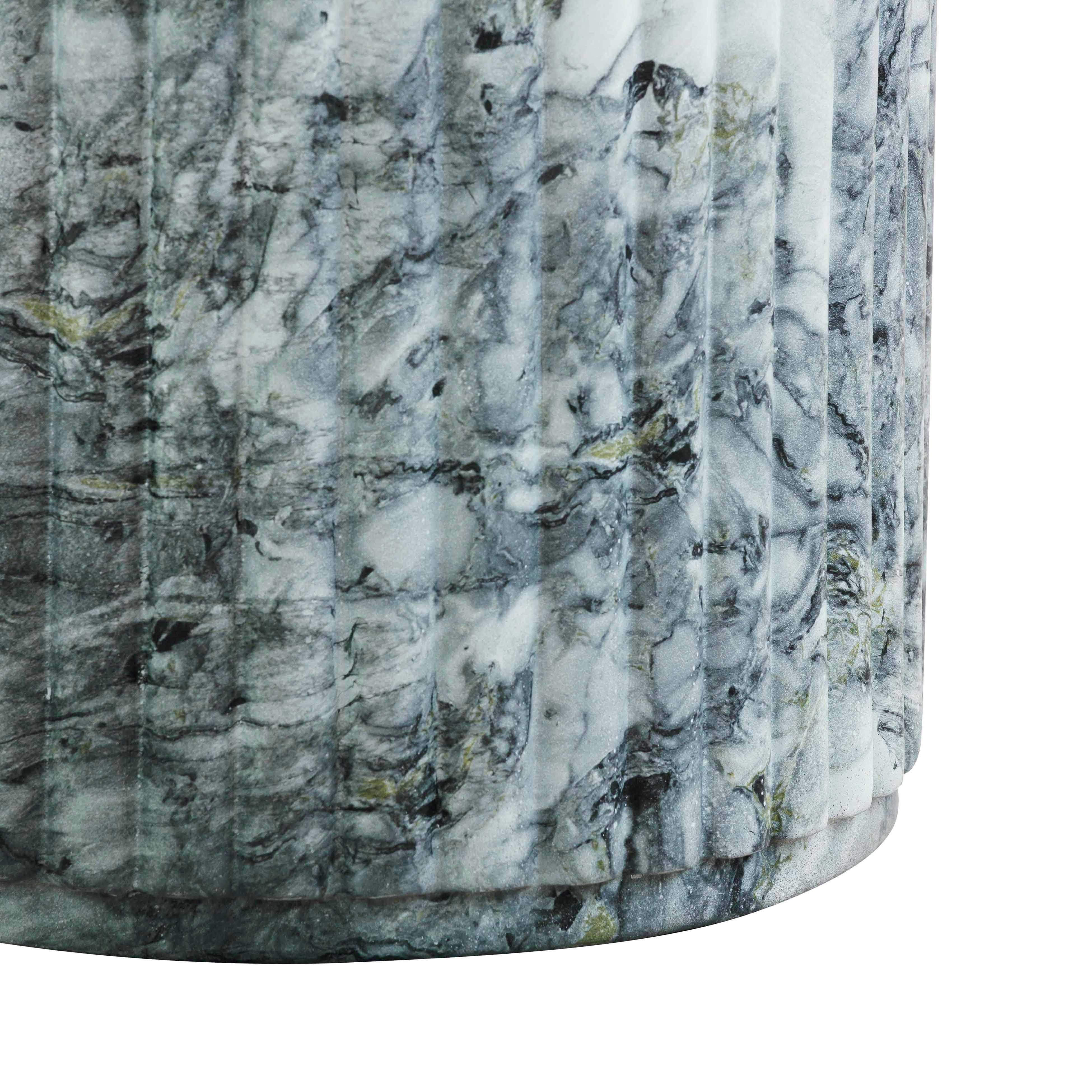 Serafina Faux Marble Concrete Indoor / Outdoor Side Table - Image 4