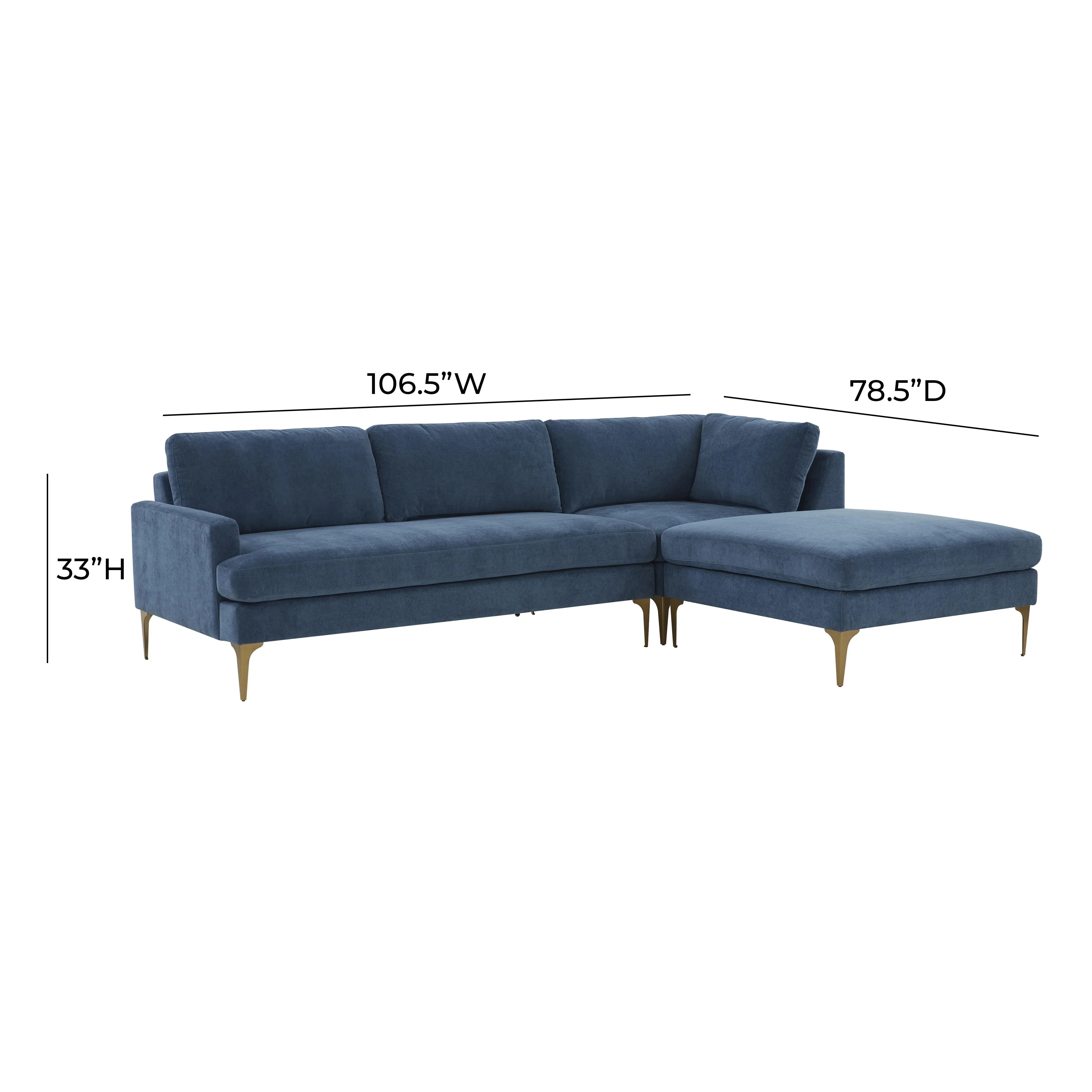 Serena 3-Piece Performance Velvet Chaise Sectional - Image 18