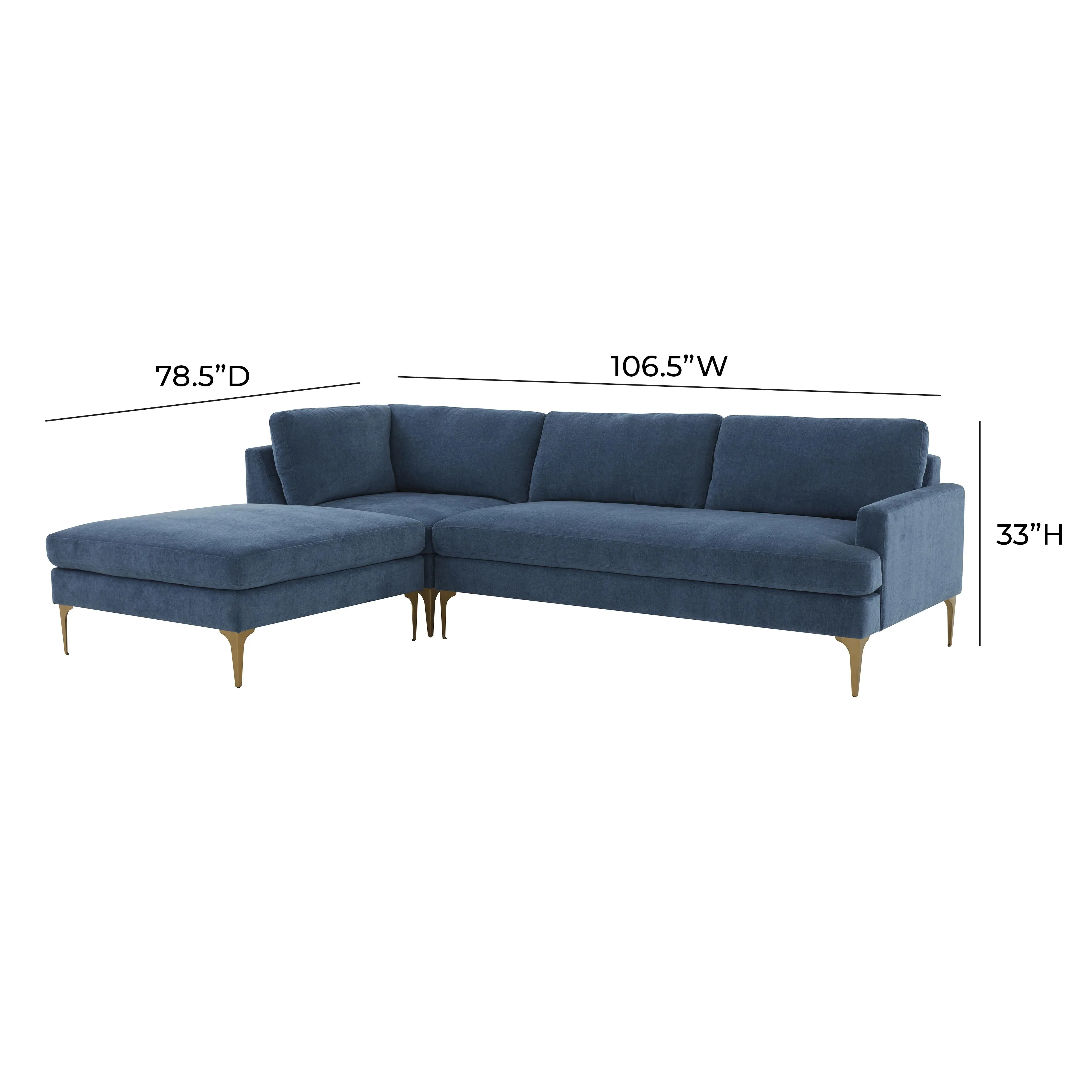 Serena 3-Piece Performance Velvet Chaise Sectional - Image 24