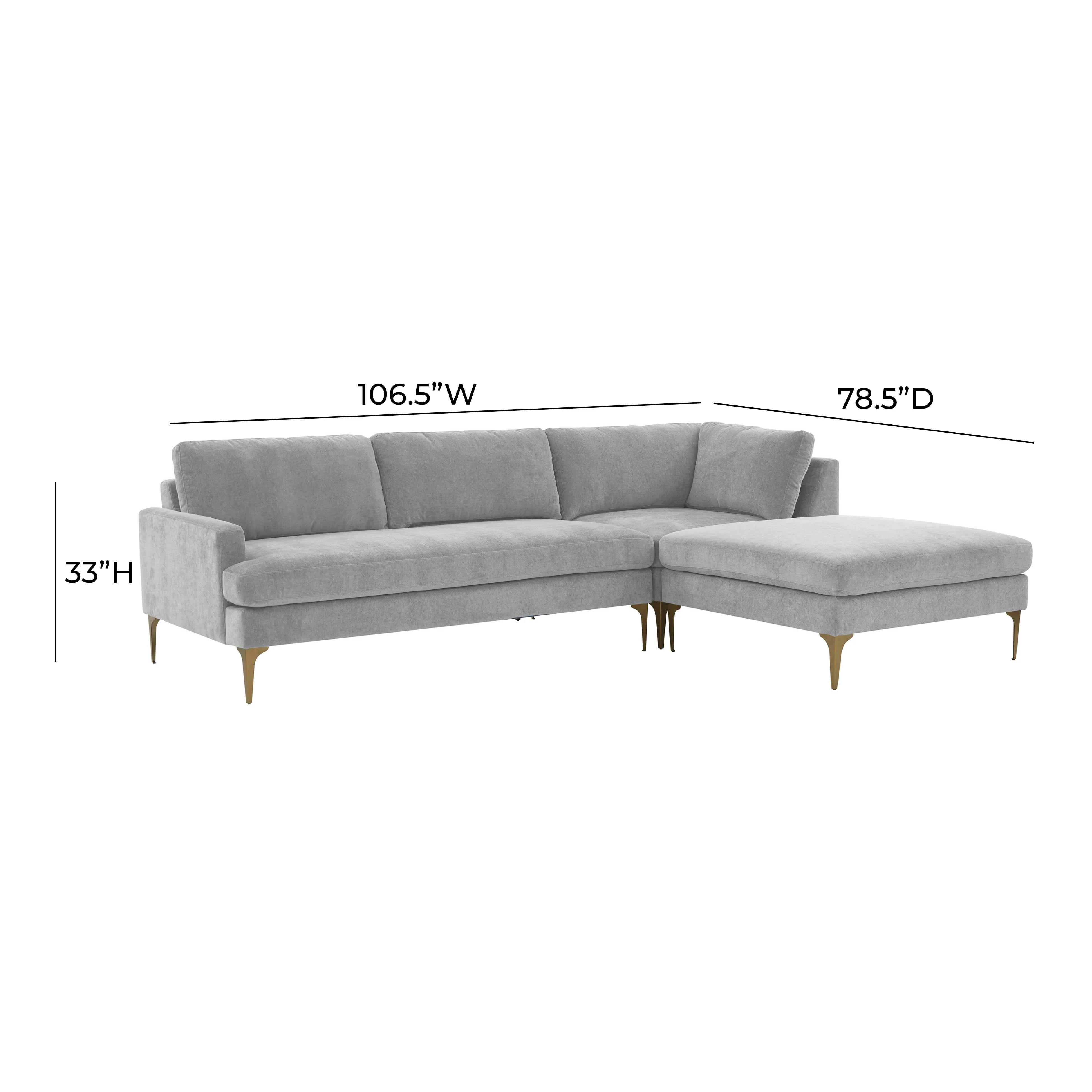 Serena 3-Piece Performance Velvet Chaise Sectional - Image 30