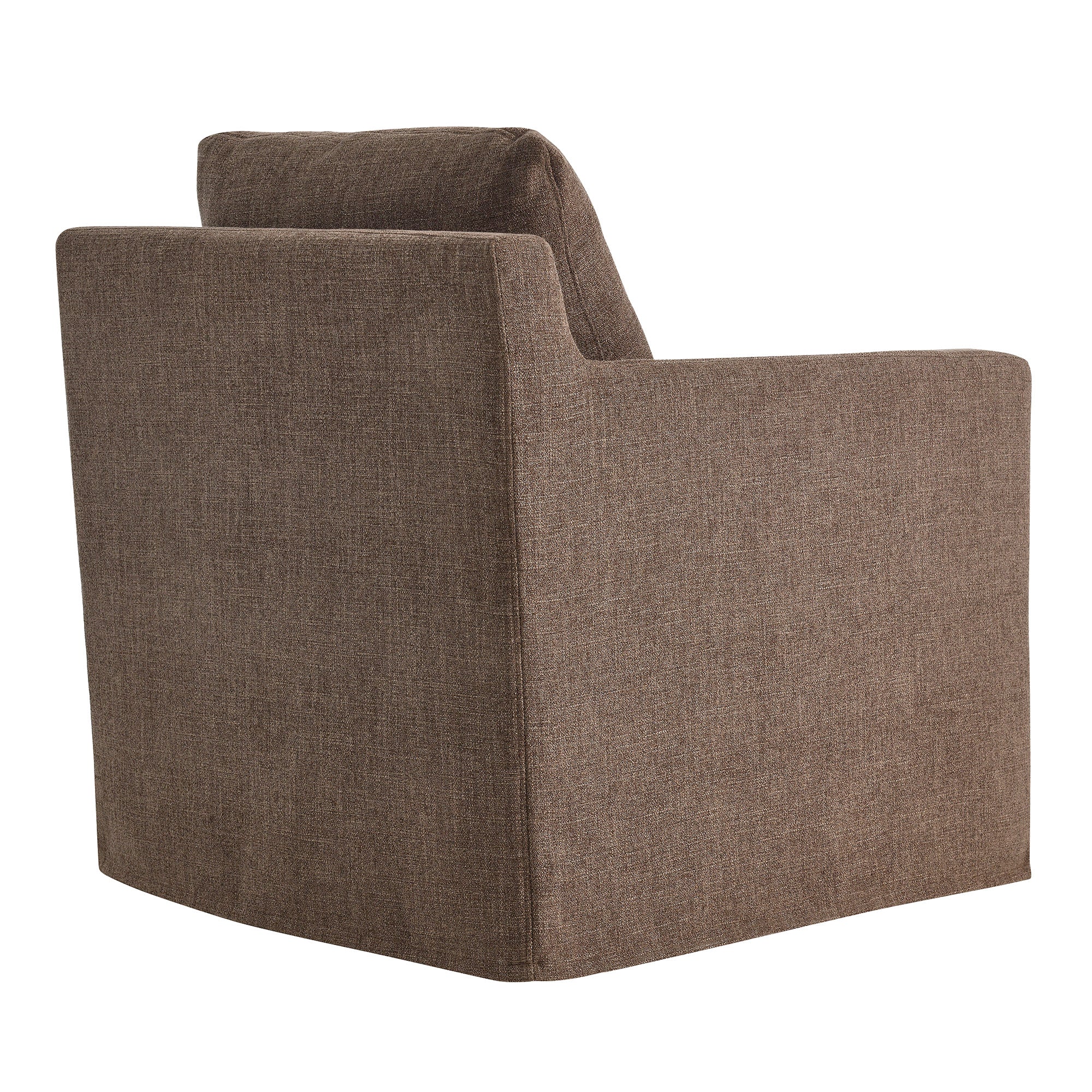 Serene Linen Slipcovered Swivel Armchair - Image 13
