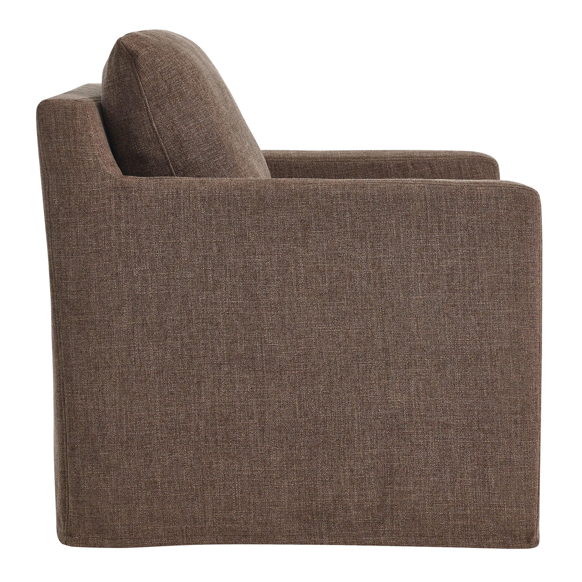Serene Linen Slipcovered Swivel Armchair - Image 14