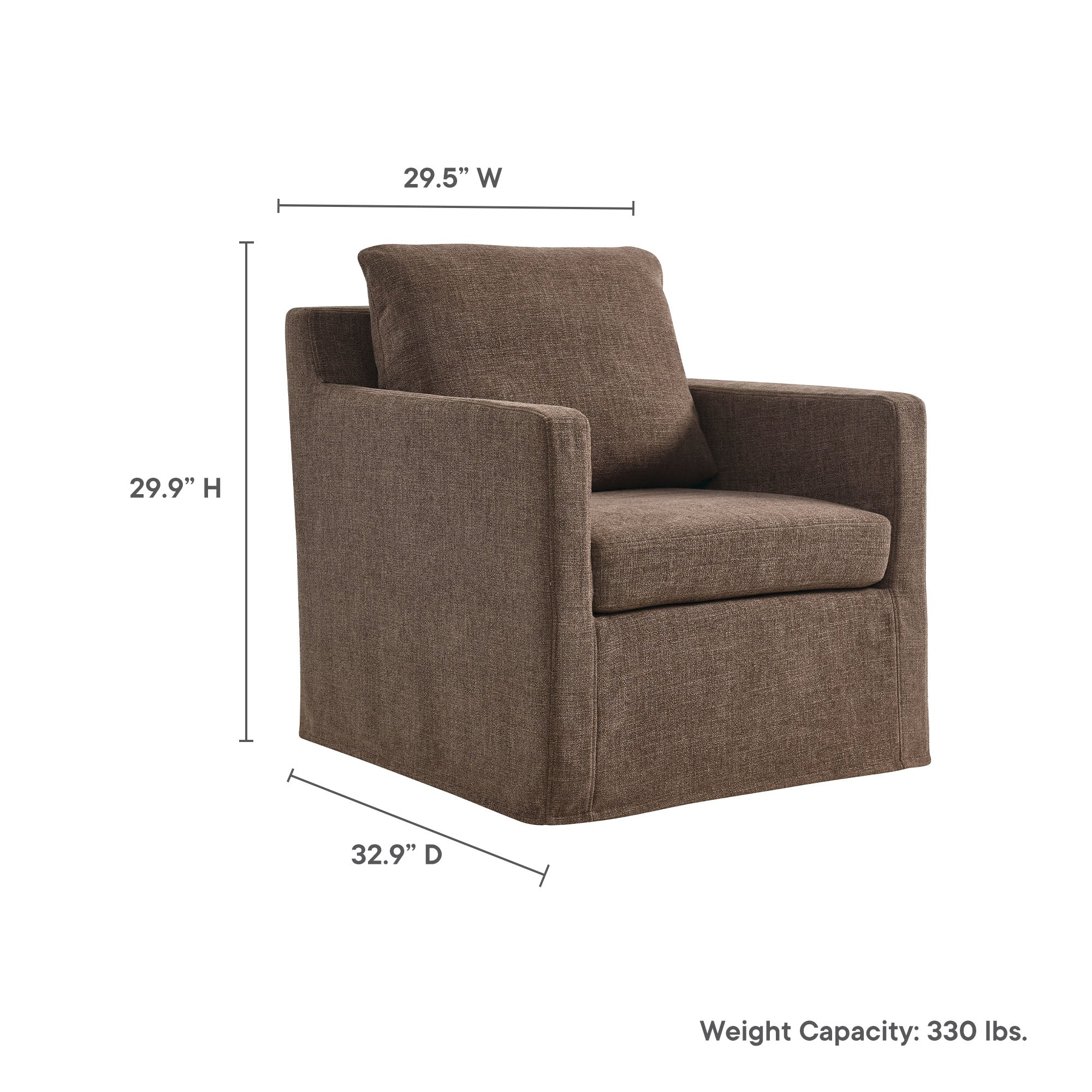 Serene Linen Slipcovered Swivel Armchair - Image 17