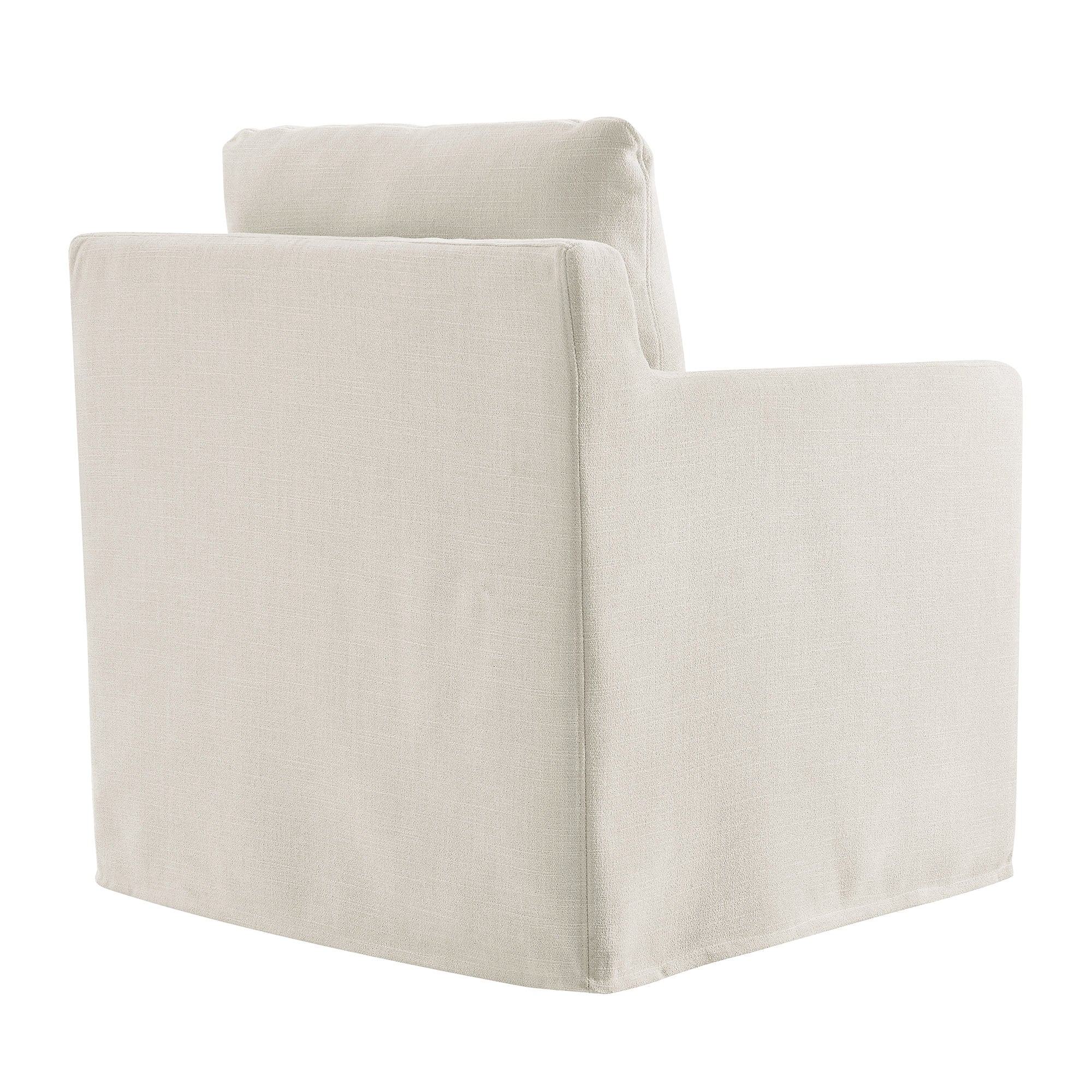 Serene Linen Slipcovered Swivel Armchair - Image 22