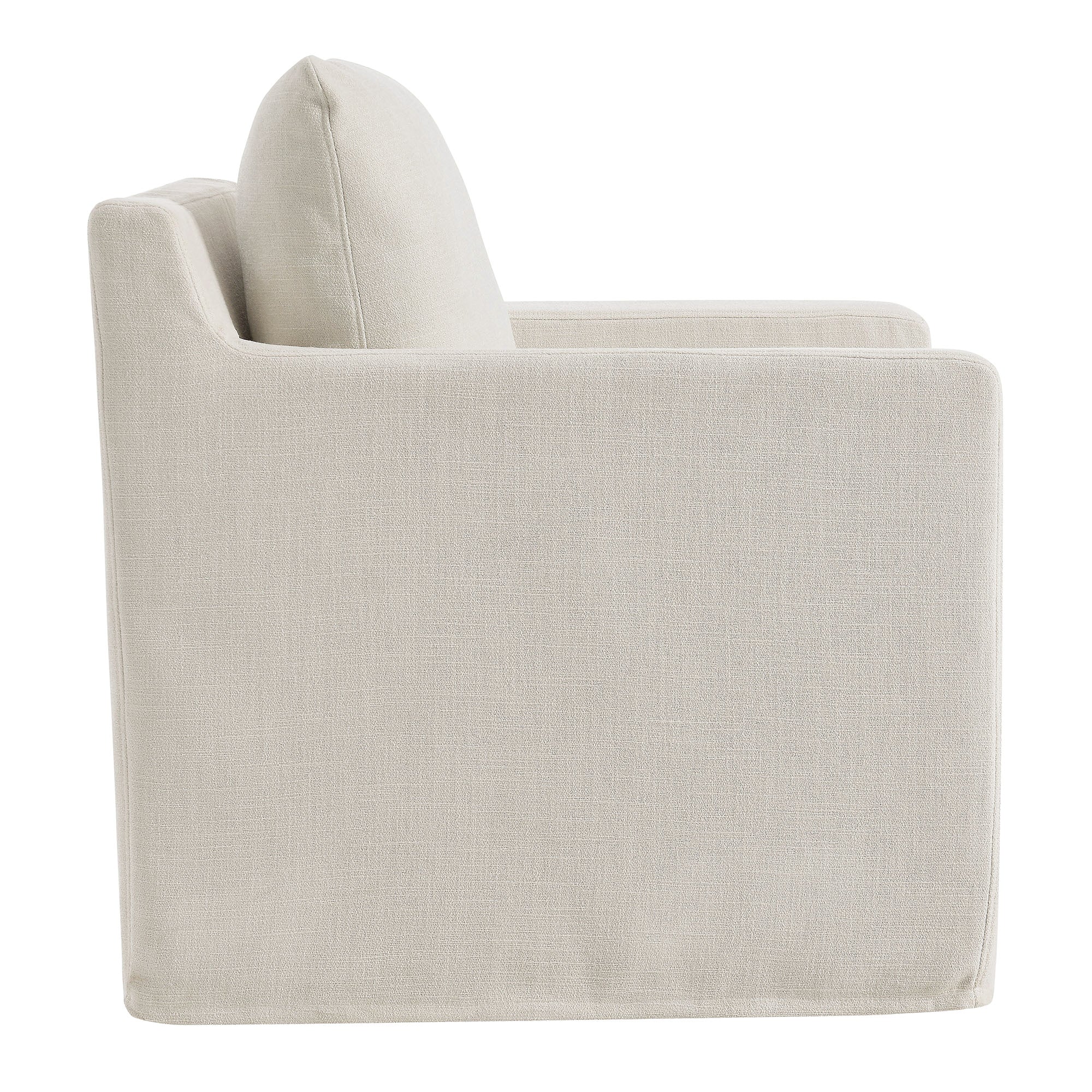 Serene Linen Slipcovered Swivel Armchair - Image 23