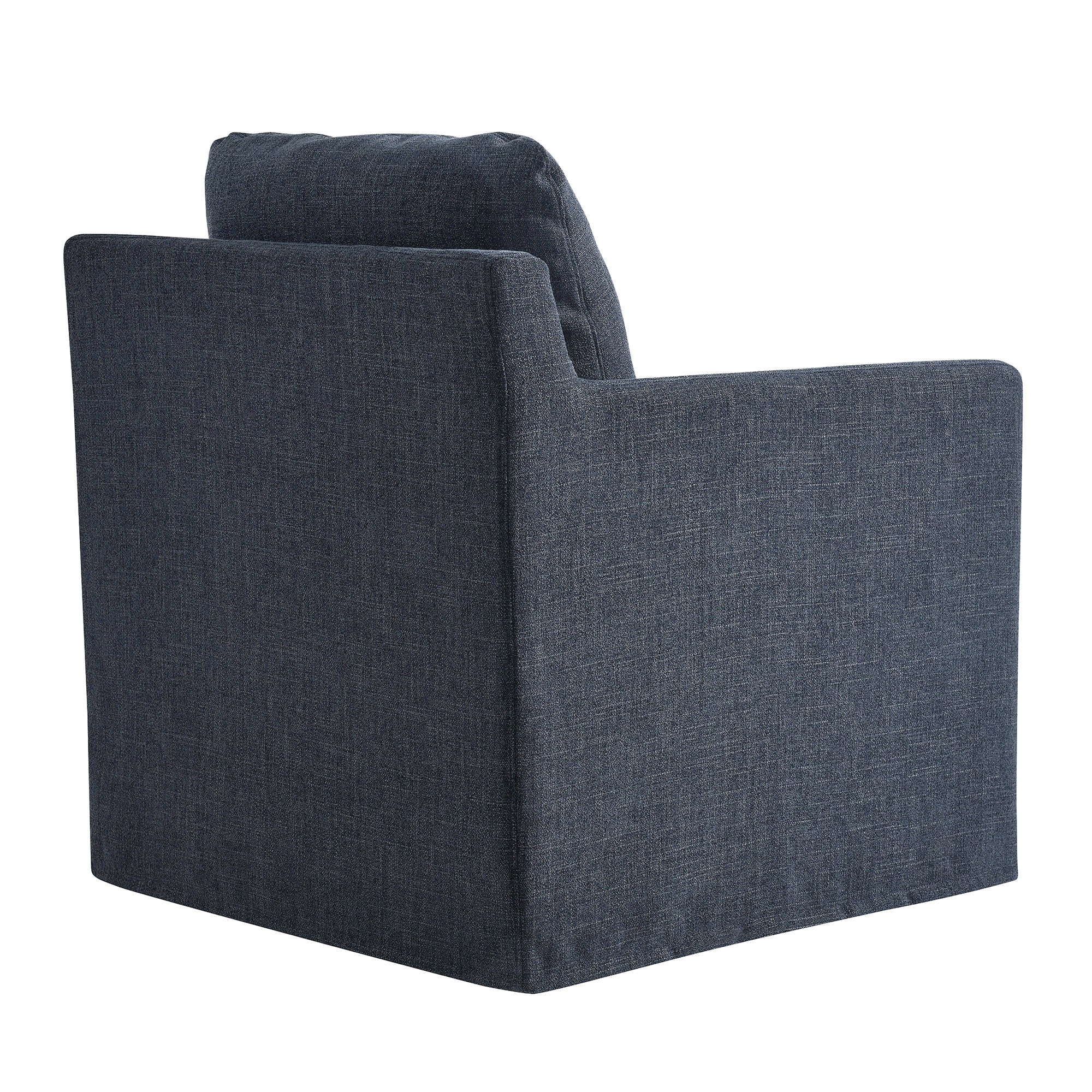 Serene Linen Slipcovered Swivel Armchair - Image 32