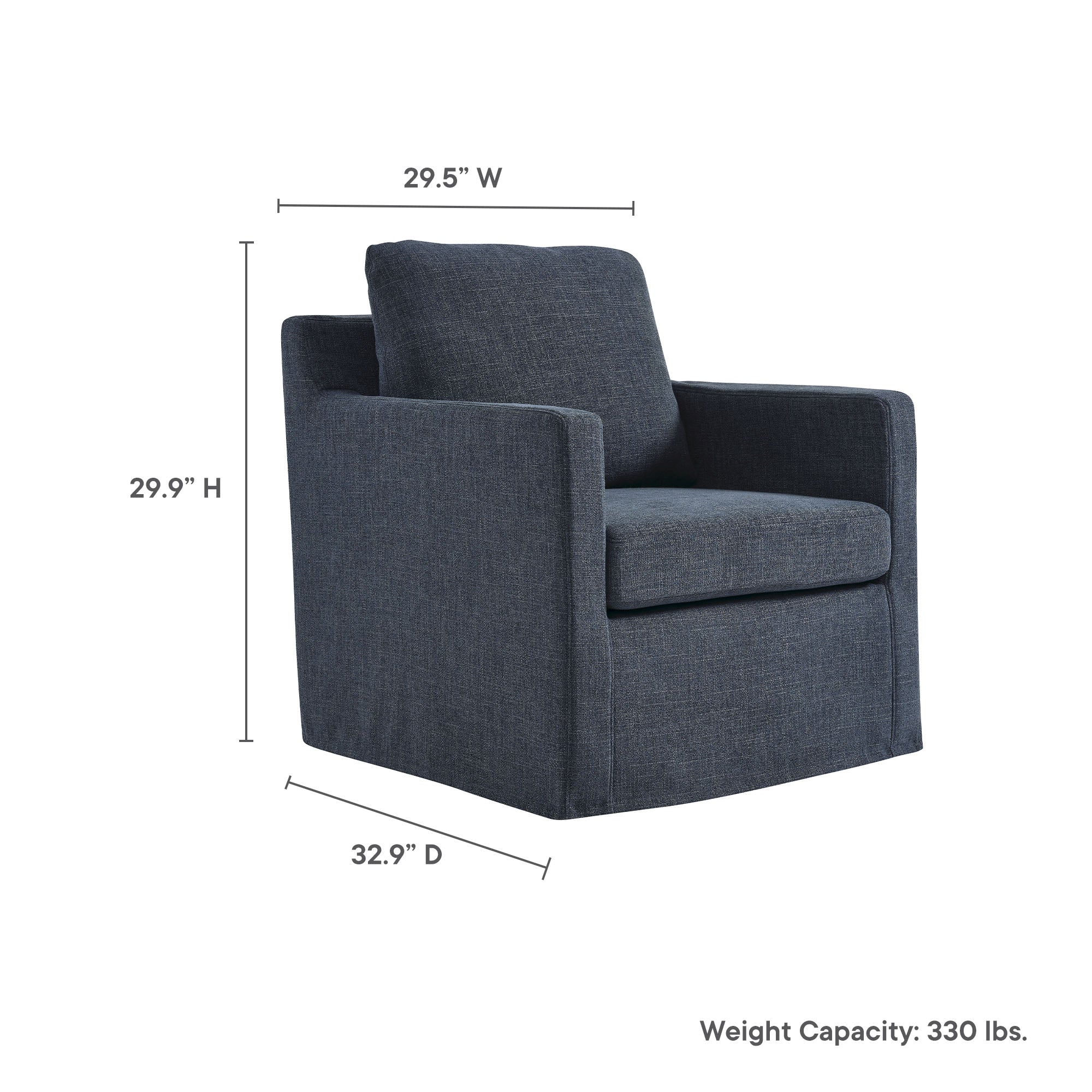 Serene Linen Slipcovered Swivel Armchair - Image 35