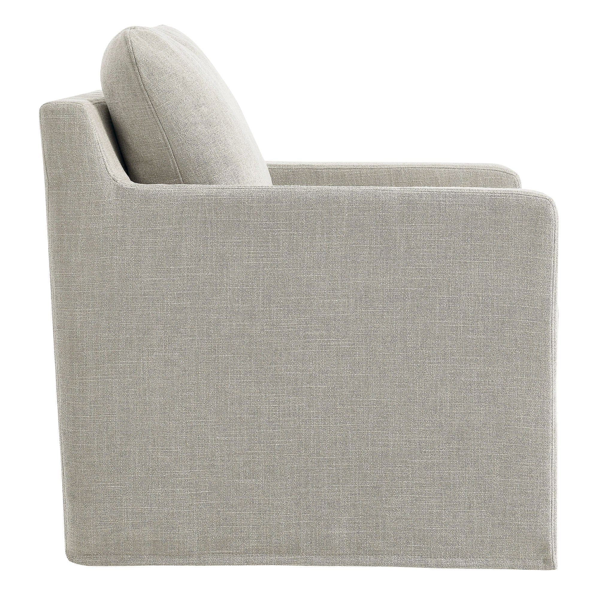 Serene Linen Slipcovered Swivel Armchair - Image 5