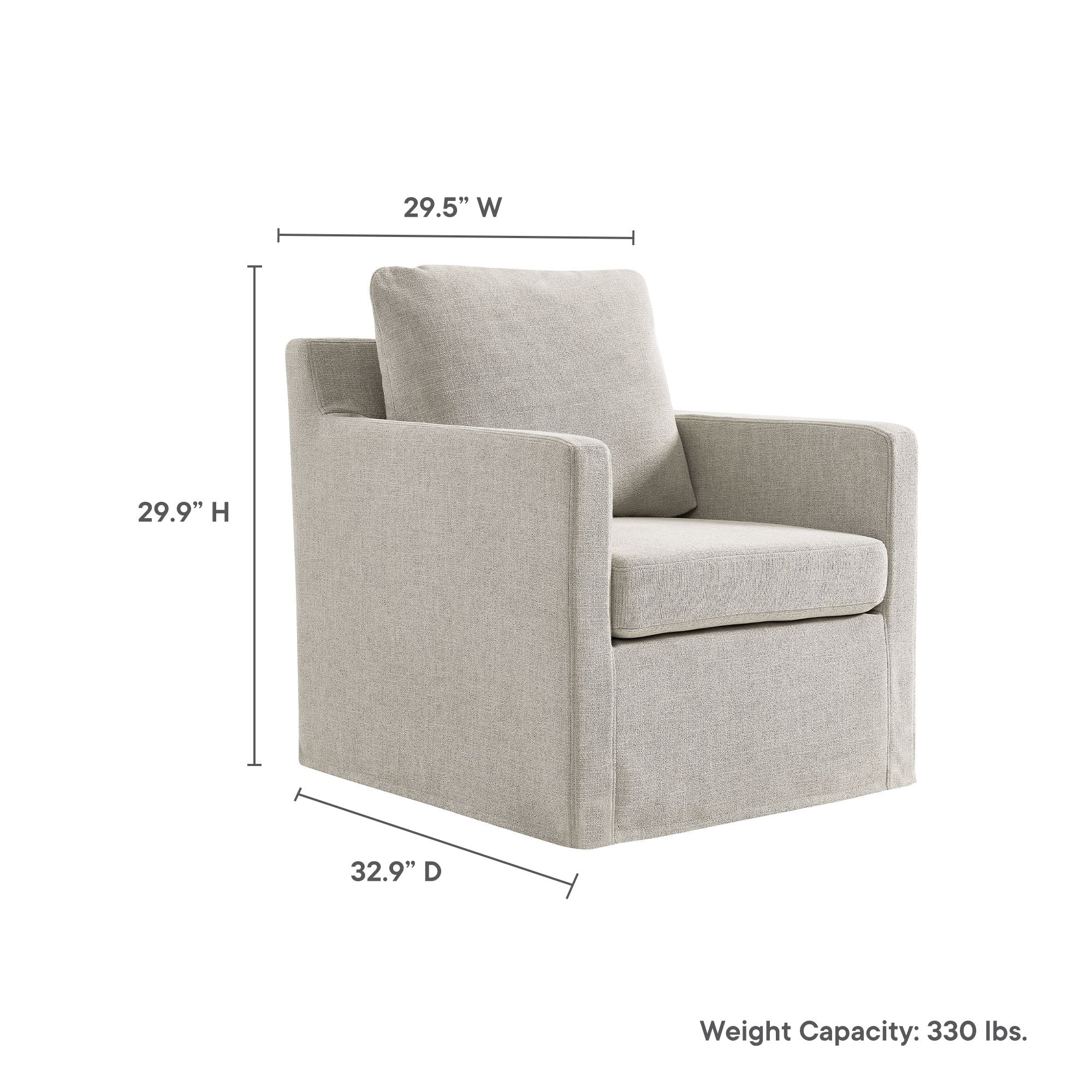 Serene Linen Slipcovered Swivel Armchair - Image 8
