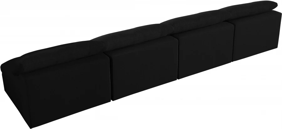 Serene Linen Textured Fabric Deluxe Comfort Modular Armless Sofa - Image 12