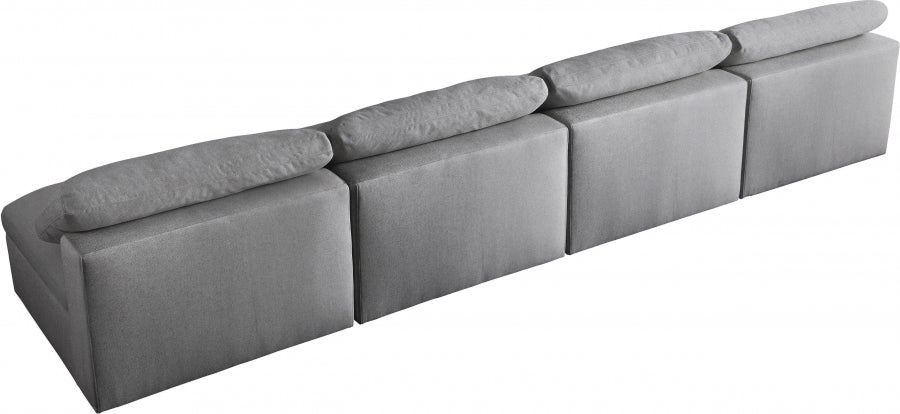 Serene Linen Textured Fabric Deluxe Comfort Modular Armless Sofa - Image 19